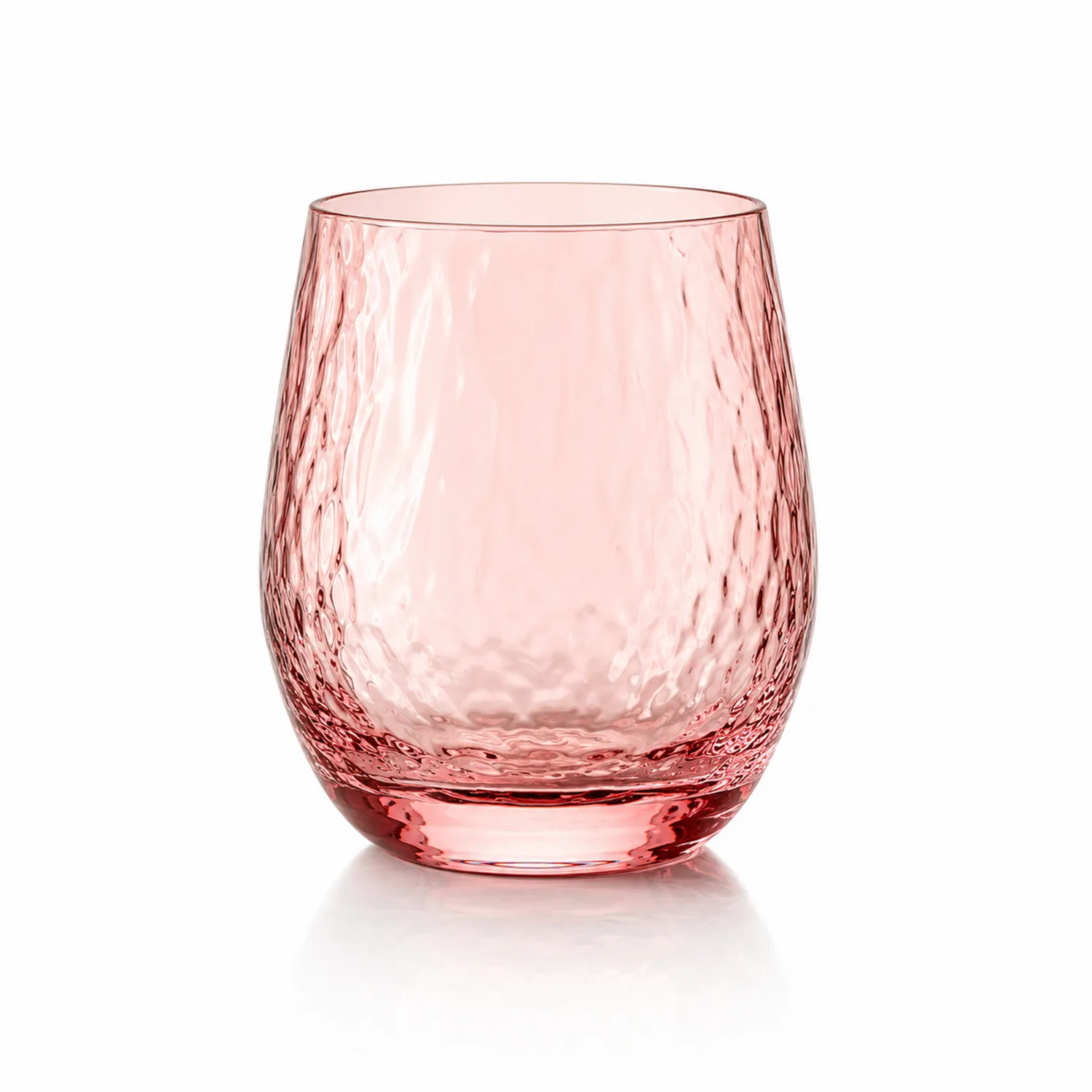 Verre à eau gaufré rose 300ml
