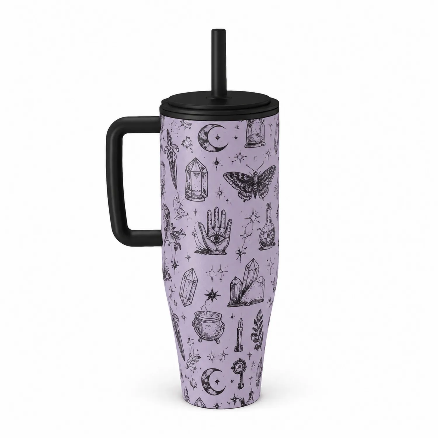 Tasse Thermos Mystique Violet avec Manche Noire 500ml