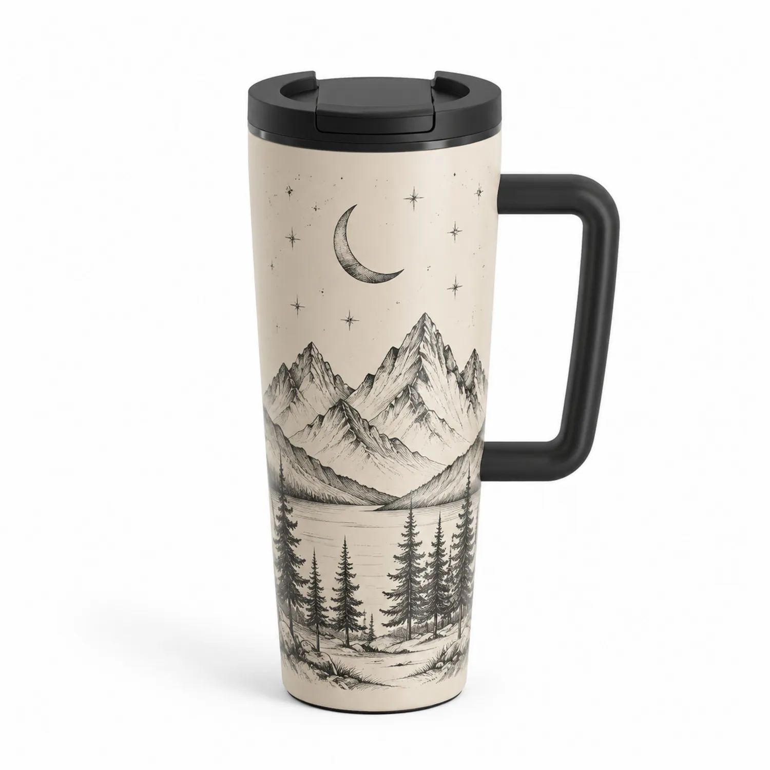 Tasse de Voyage Isotherme Montagne Nuit Étoilée 500ml