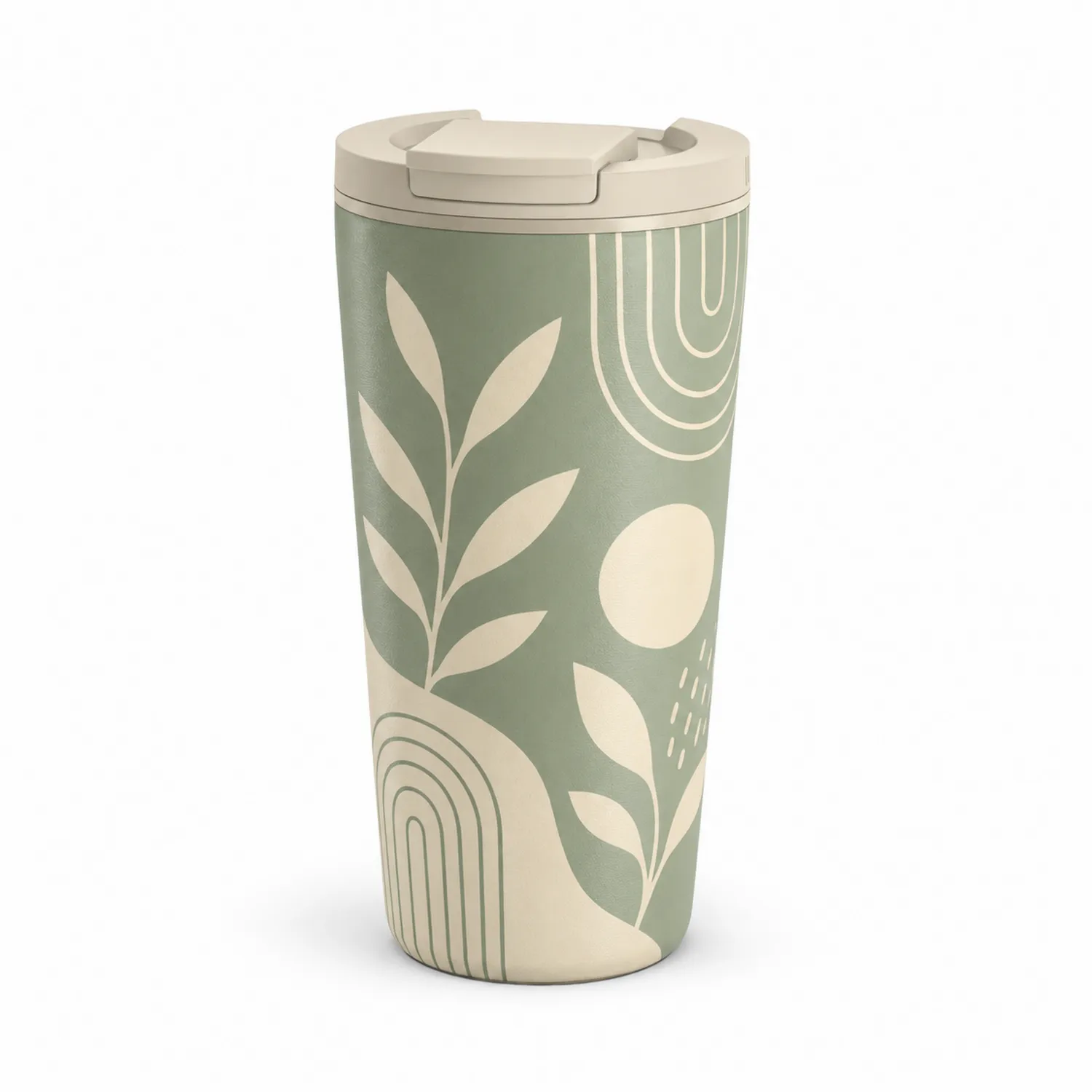 Gobelet isotherme 500ml vert avec motif graphique élégant
