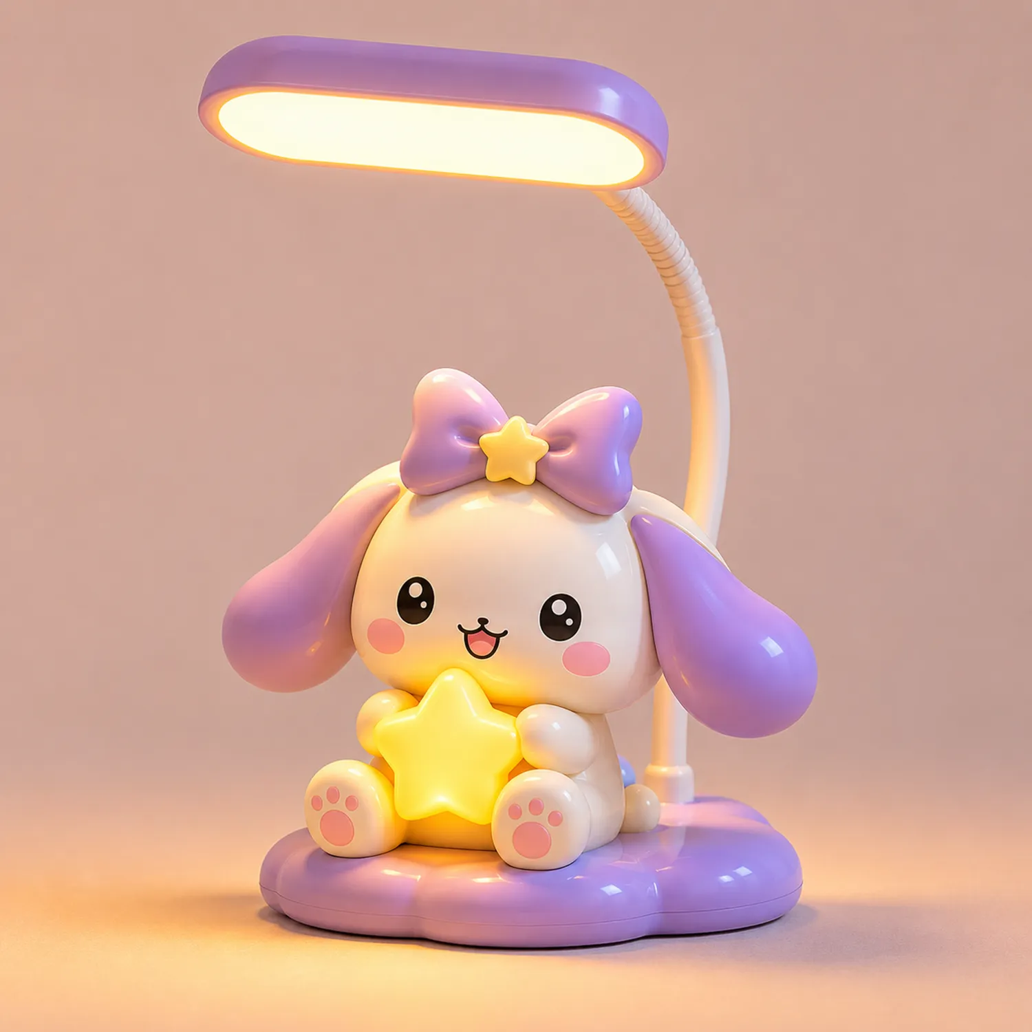 Lampe de Table Enfant LED Veilleuse Violet et Blanc