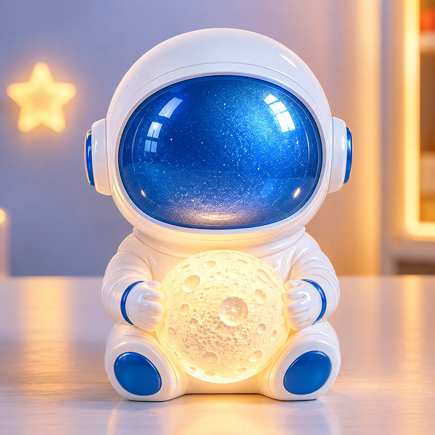 Veilleuse Astronaute pour Enfants Blanc et Bleu avec LED