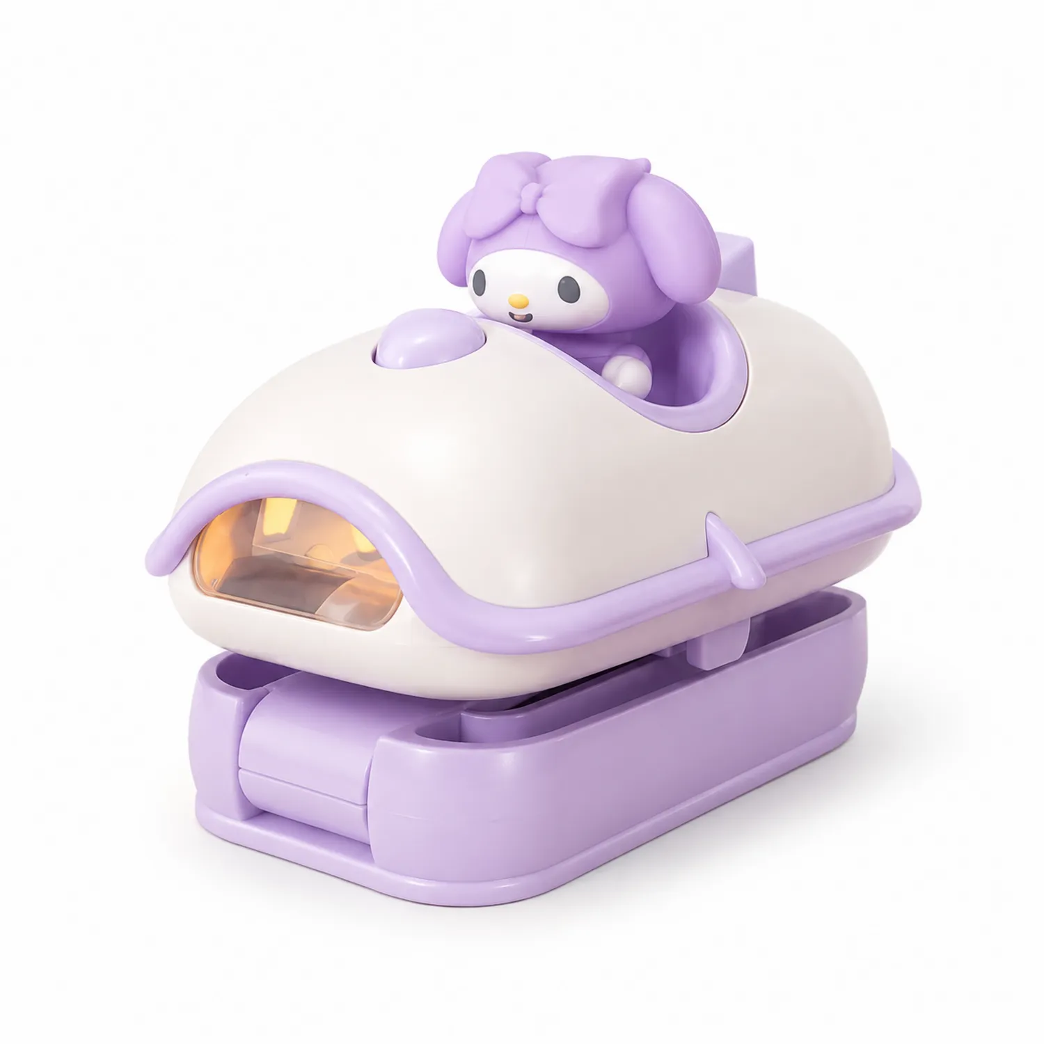 Lampe de Chevet Enfant Figurine Décorative Blanc et Violet