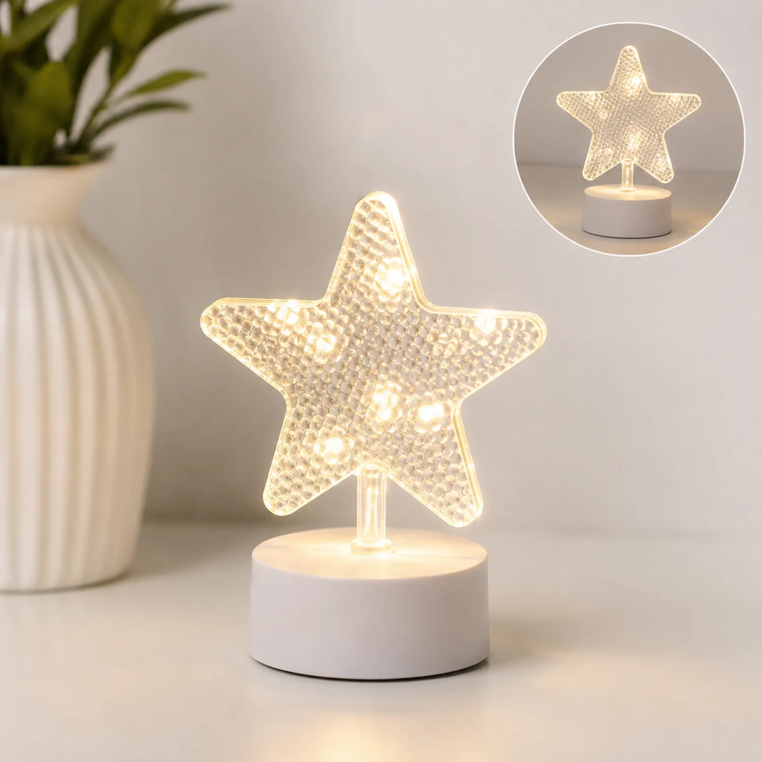 Lampe de Nuit Étoile LED Décorative Blanche