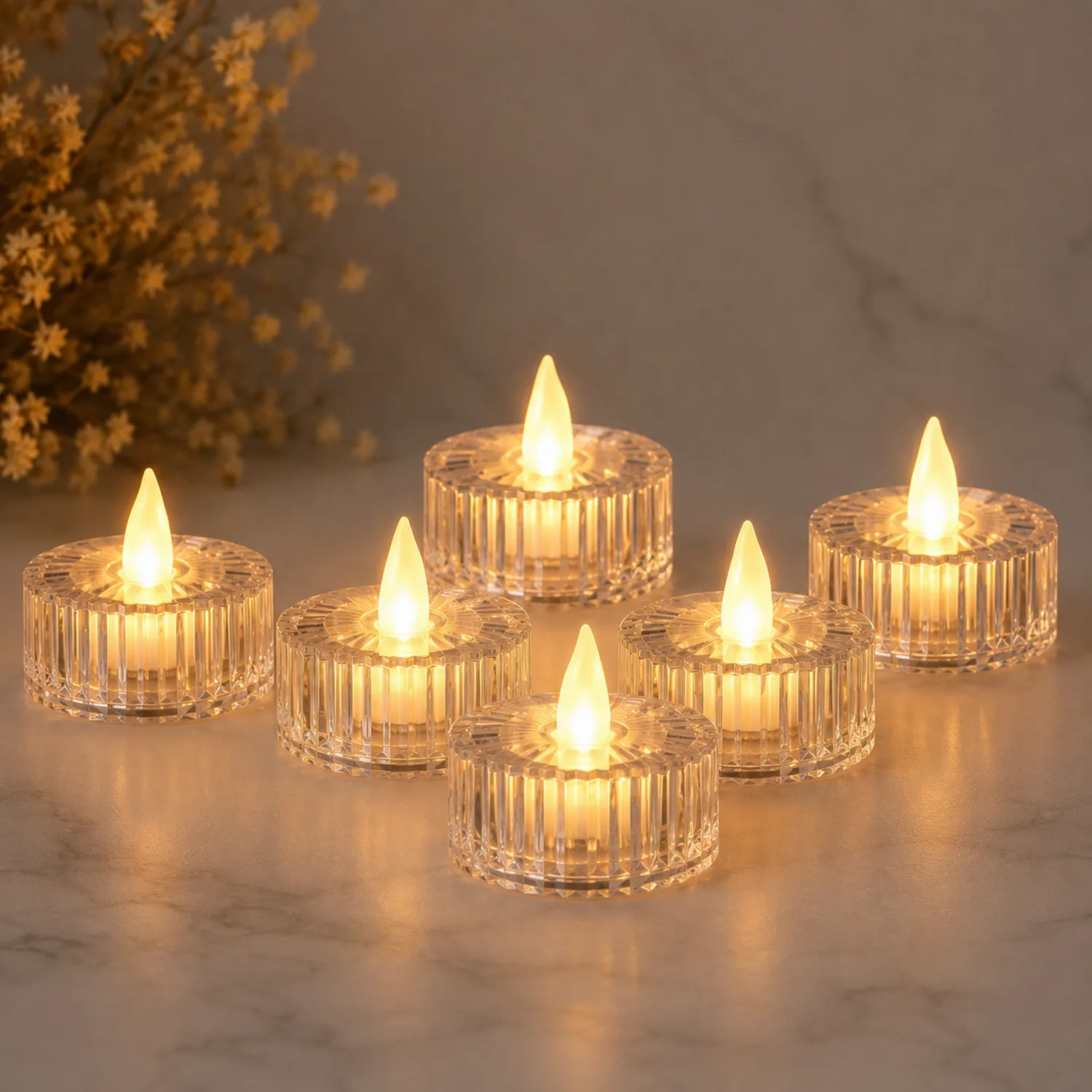Bougies LED Sans Flamme Transparentes Ambiance Chaleureuse