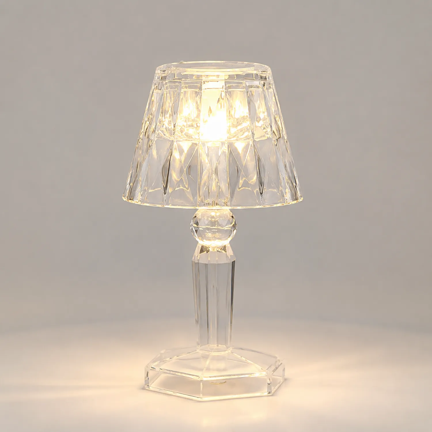 Lampe de Table LED en Cristal Clair