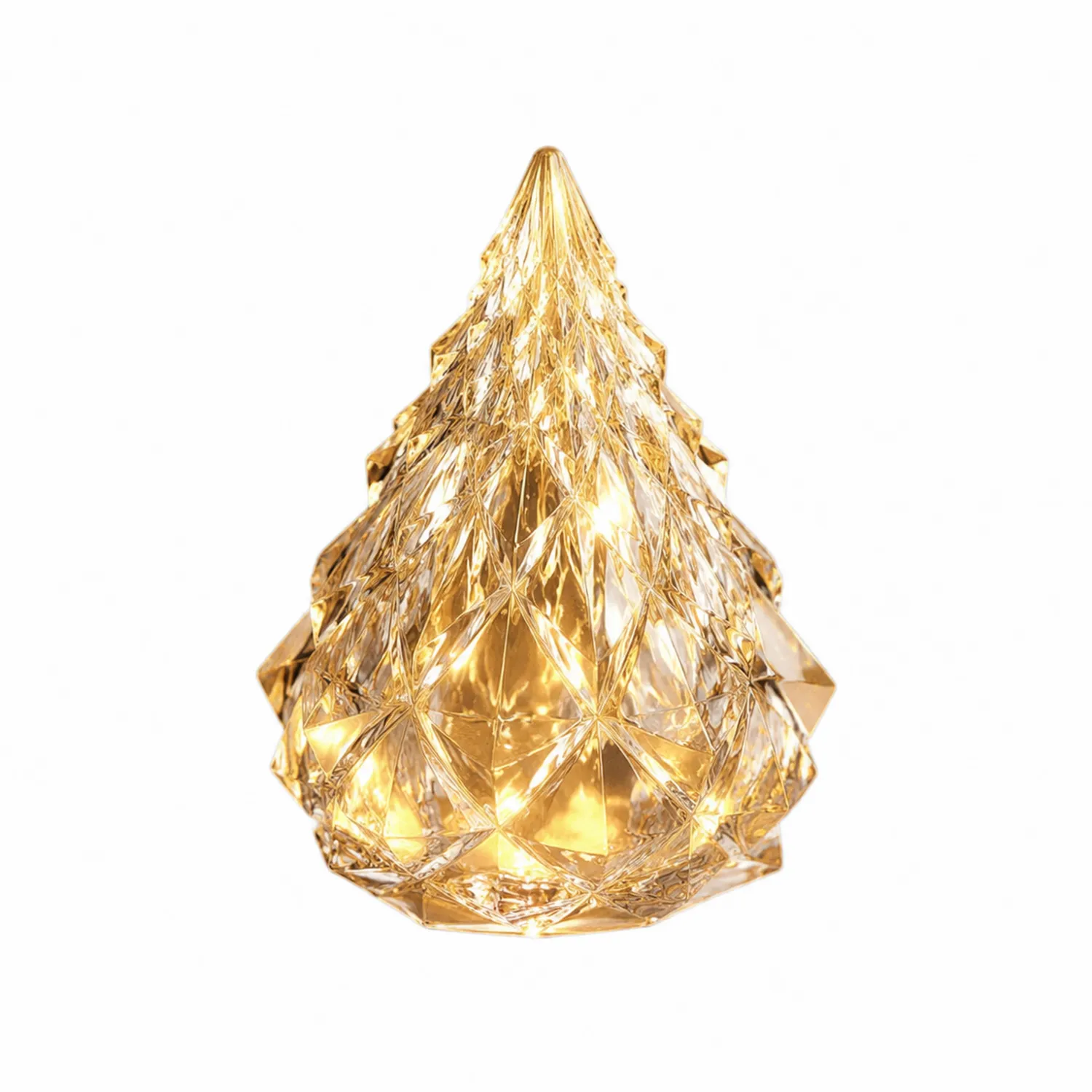 Lampe LED décorative en forme de sapin doré