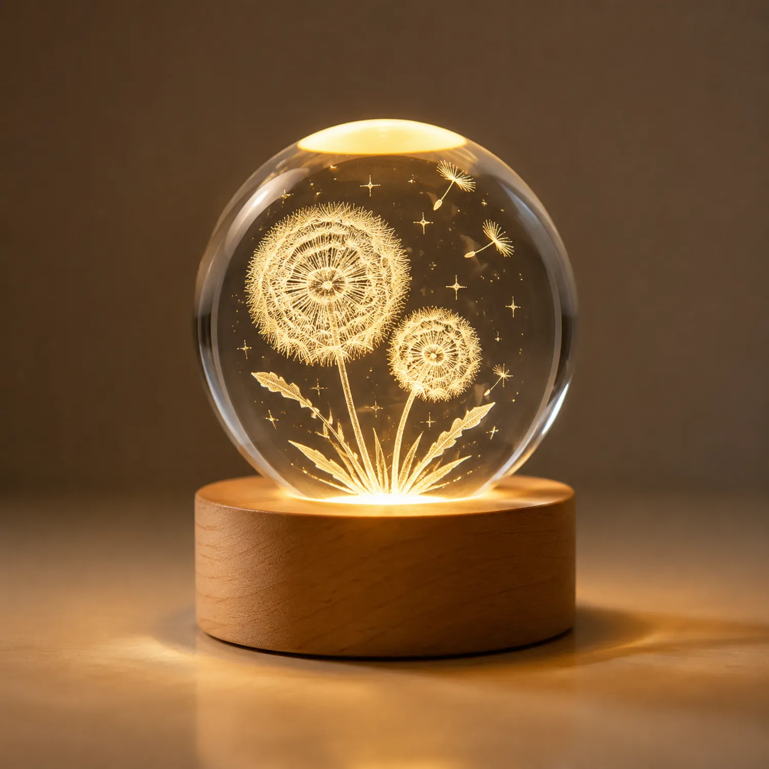 Lampe LED Déco Sphère Cristalline Pissenlit