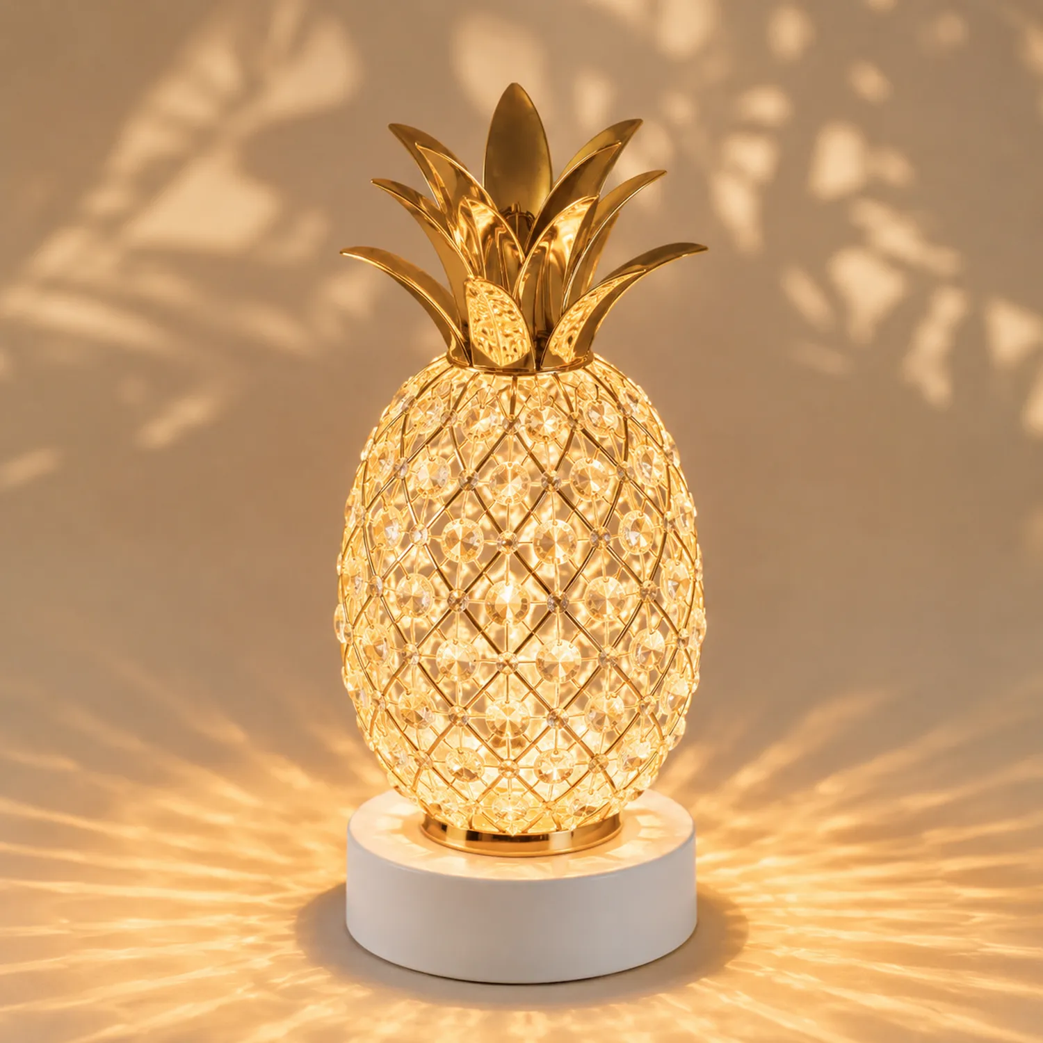 Lampe Ananas en Cristal LED Or