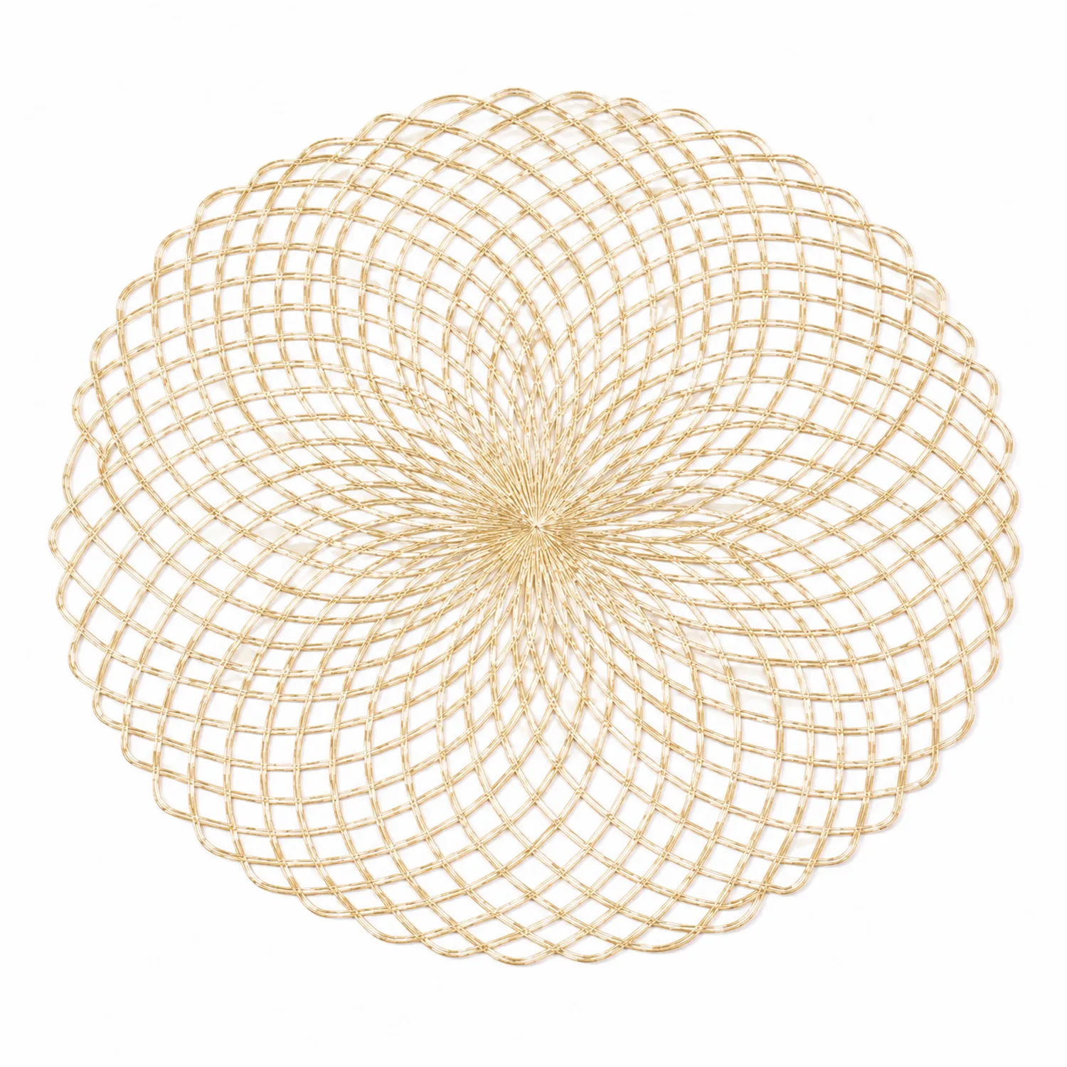Napperon Rond Tissé en PVC Or