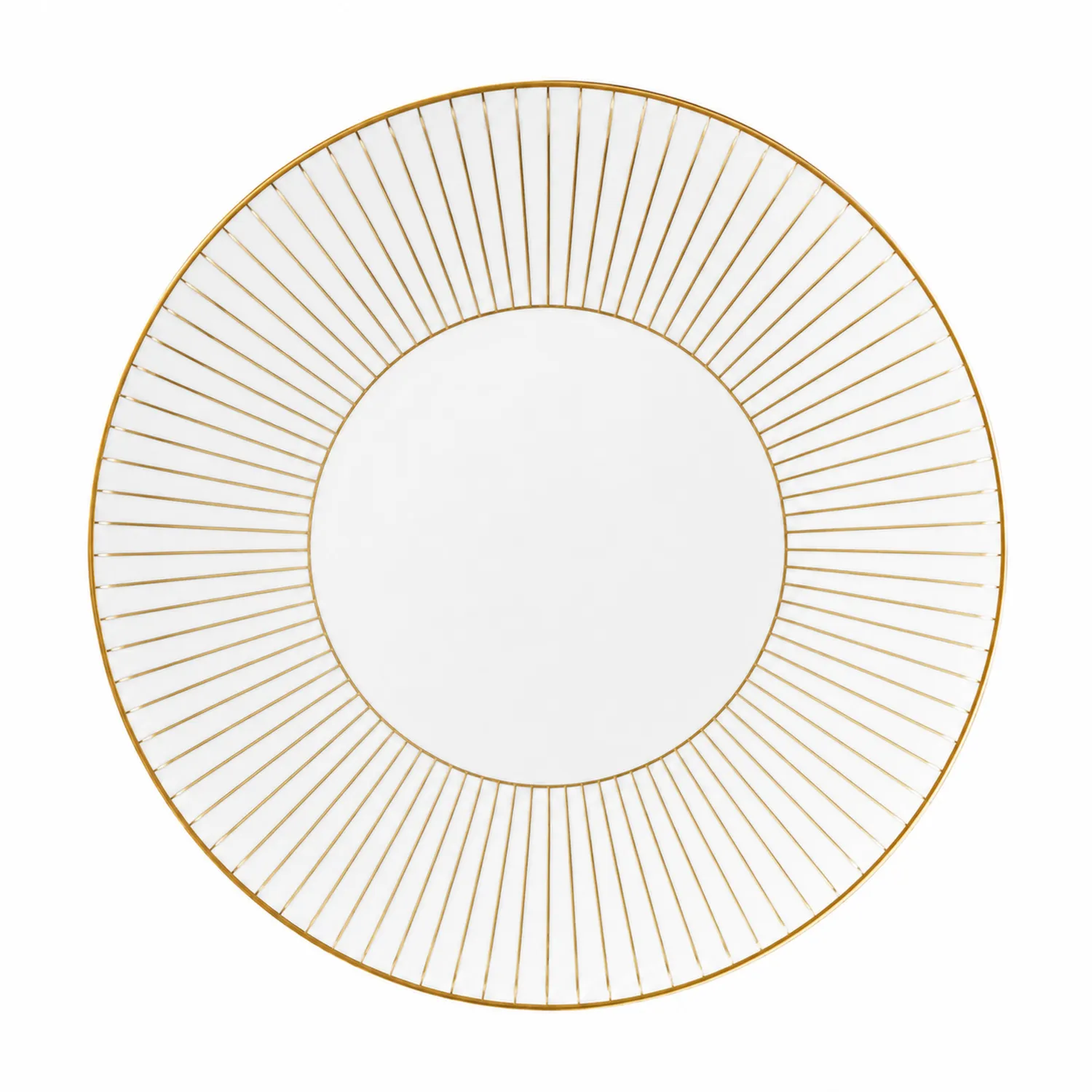 Assiette en Porcelaine à Rayures Dorées - 27 cm