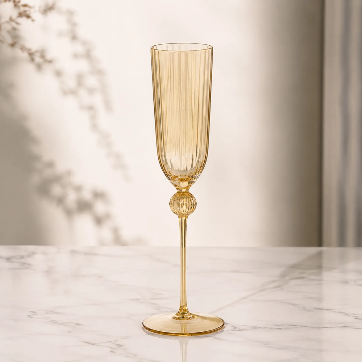 Flûte à Champagne Dorée Transparente