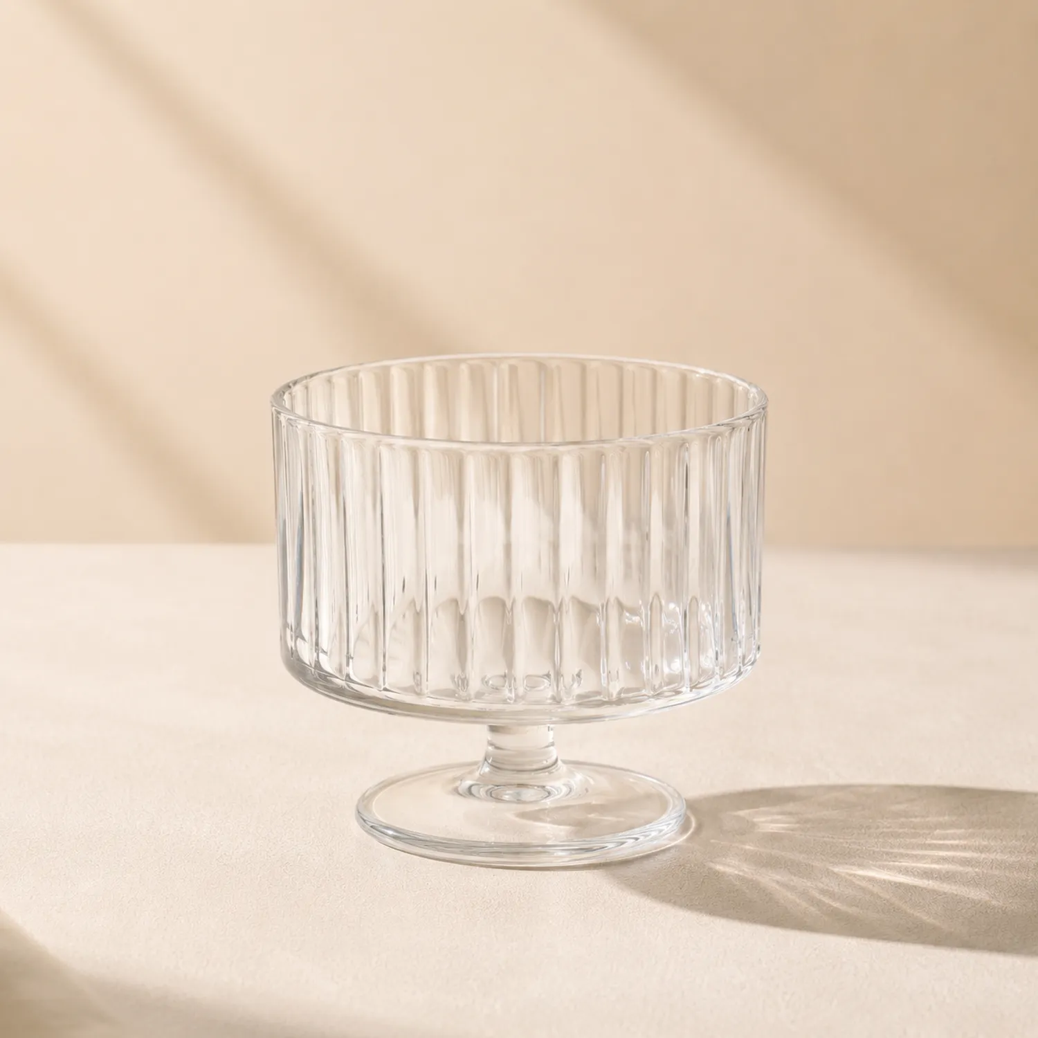 Coupe à dessert en verre cannelé 500 ml