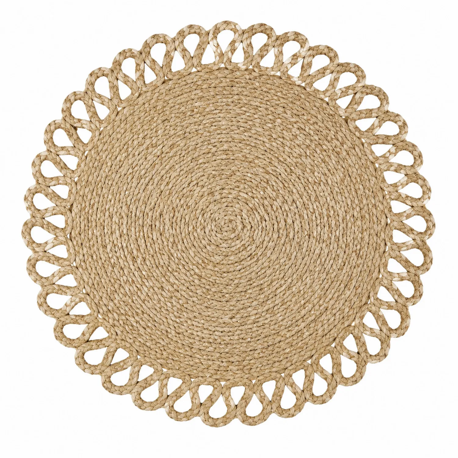 Dessous de Plat Rond en Jute Tressé, 38 cm