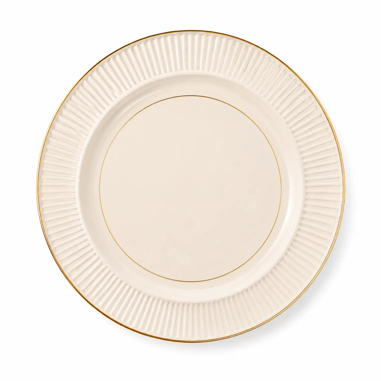 Assiette Crémeuse avec Bord Doré, 27 cm