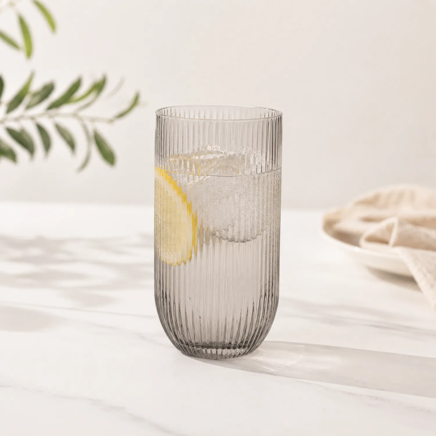 Verre strié fumé 350 ml