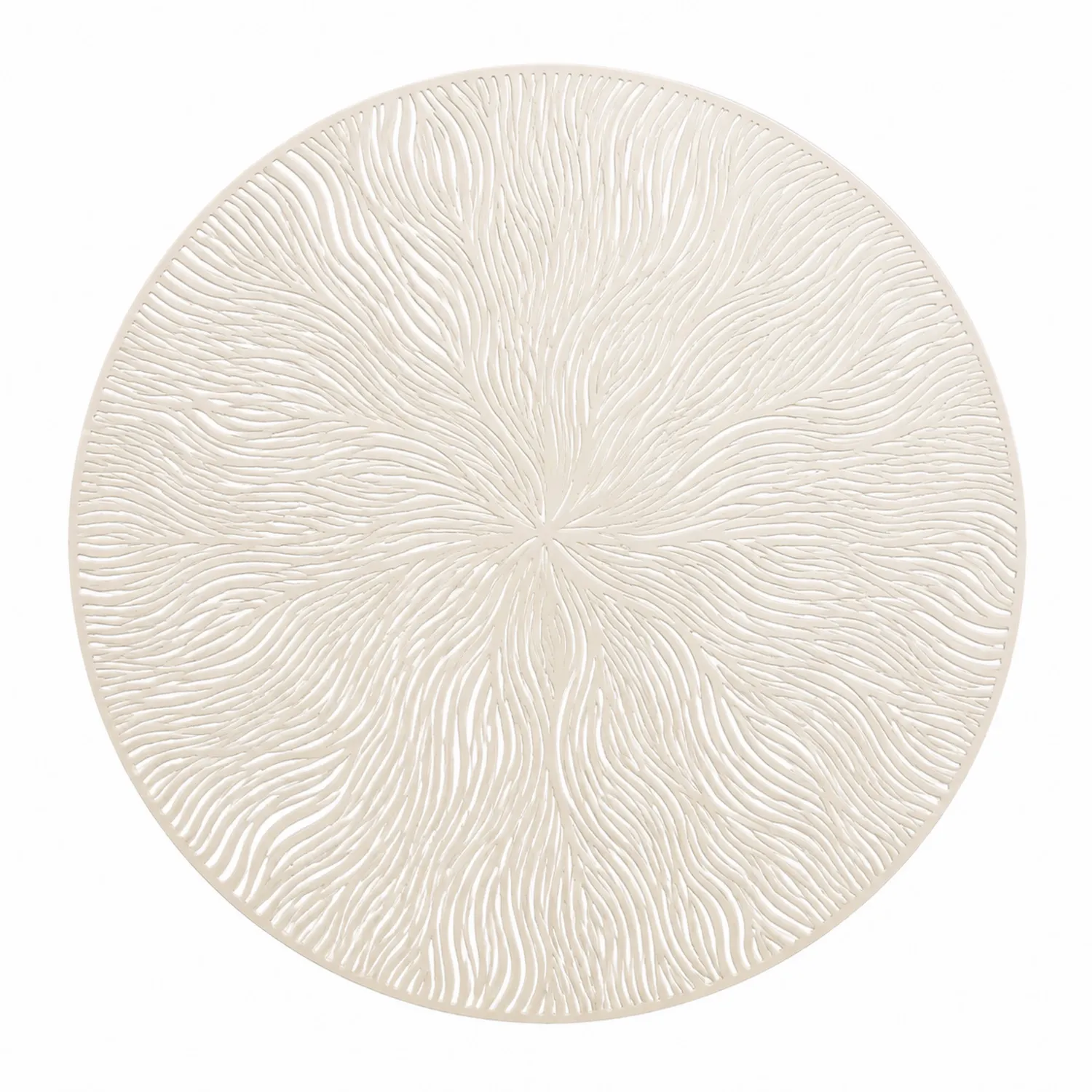Napperon rond anti-chaleur en dentelle beige