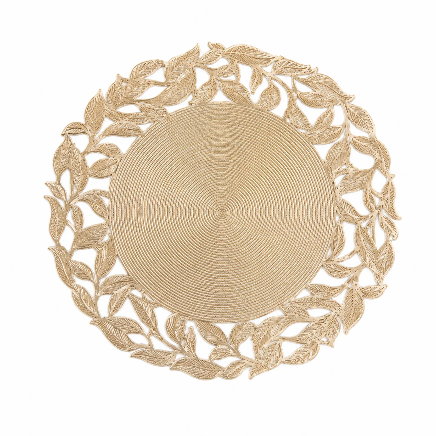 Set de table dentelle feuilles beige 38 cm