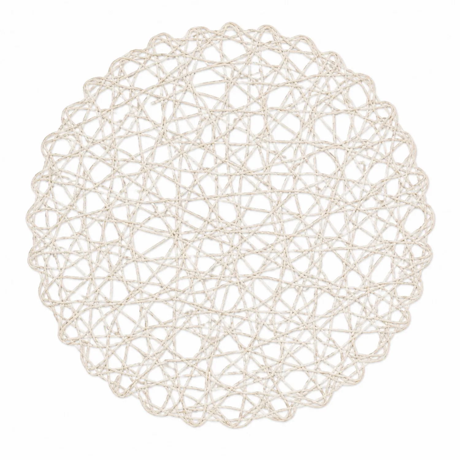 Dessous de plat rond ajouré beige