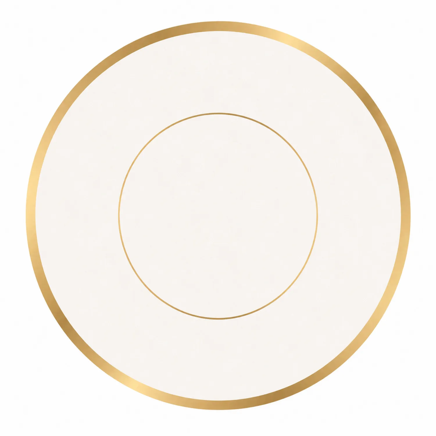 Assiette en Porcelaine Blanche avec Bordure Dorée - Ø 27 cm
