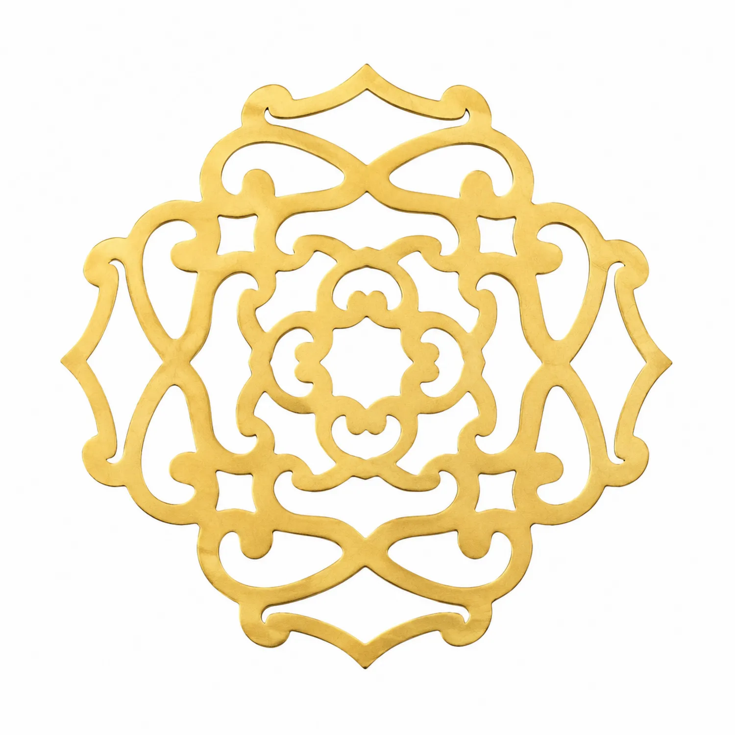 Sous-plat décoratif en doré avec motif ajouré