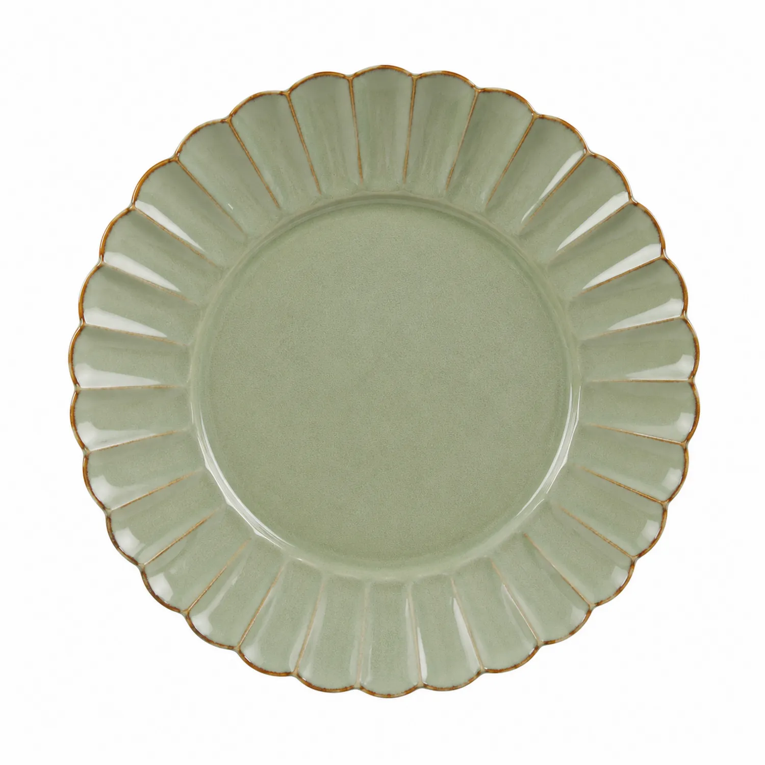 Assiette Fleur Vert Ø28cm Bord Décoratif