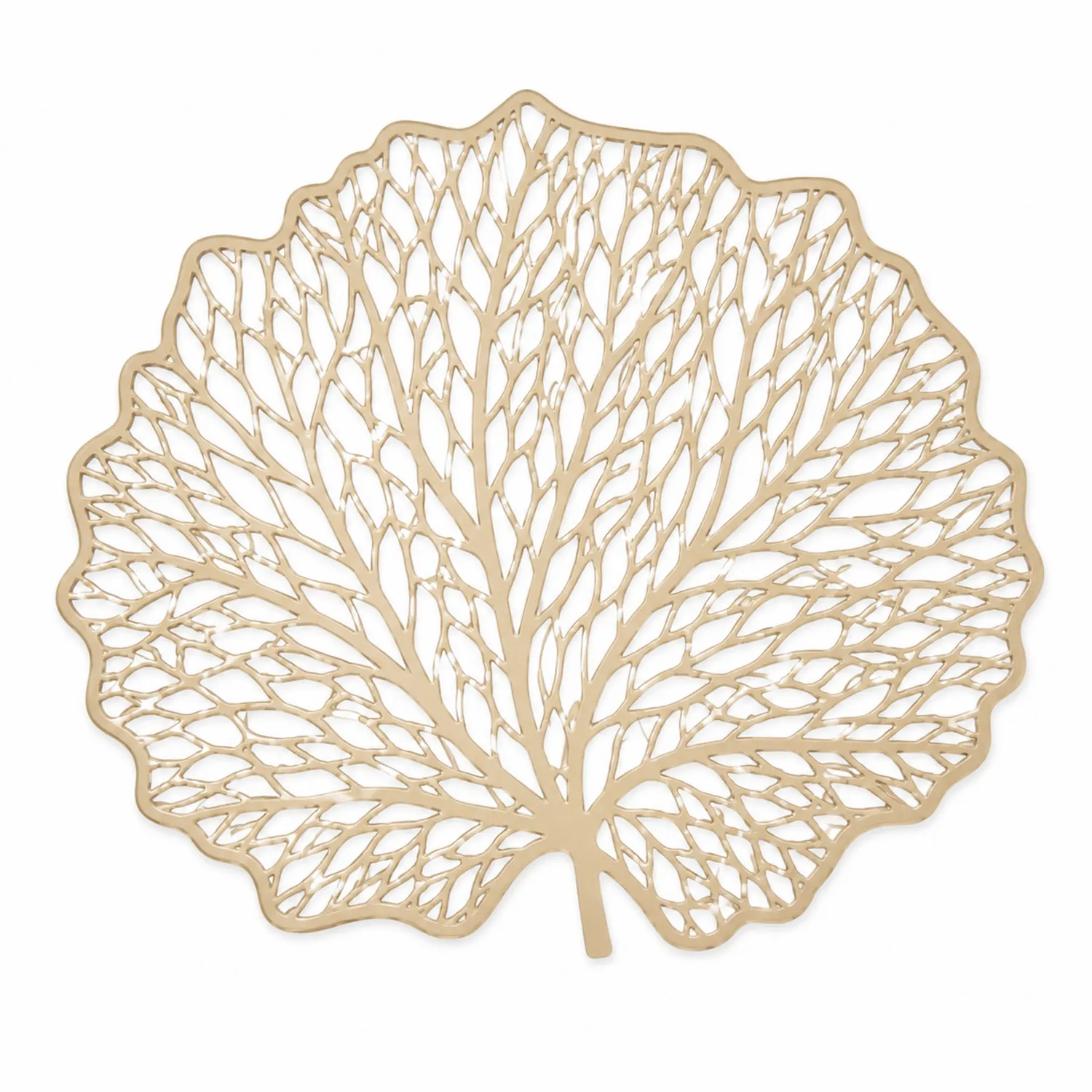 Napperon Feuille Ajourée Doré 38 cm