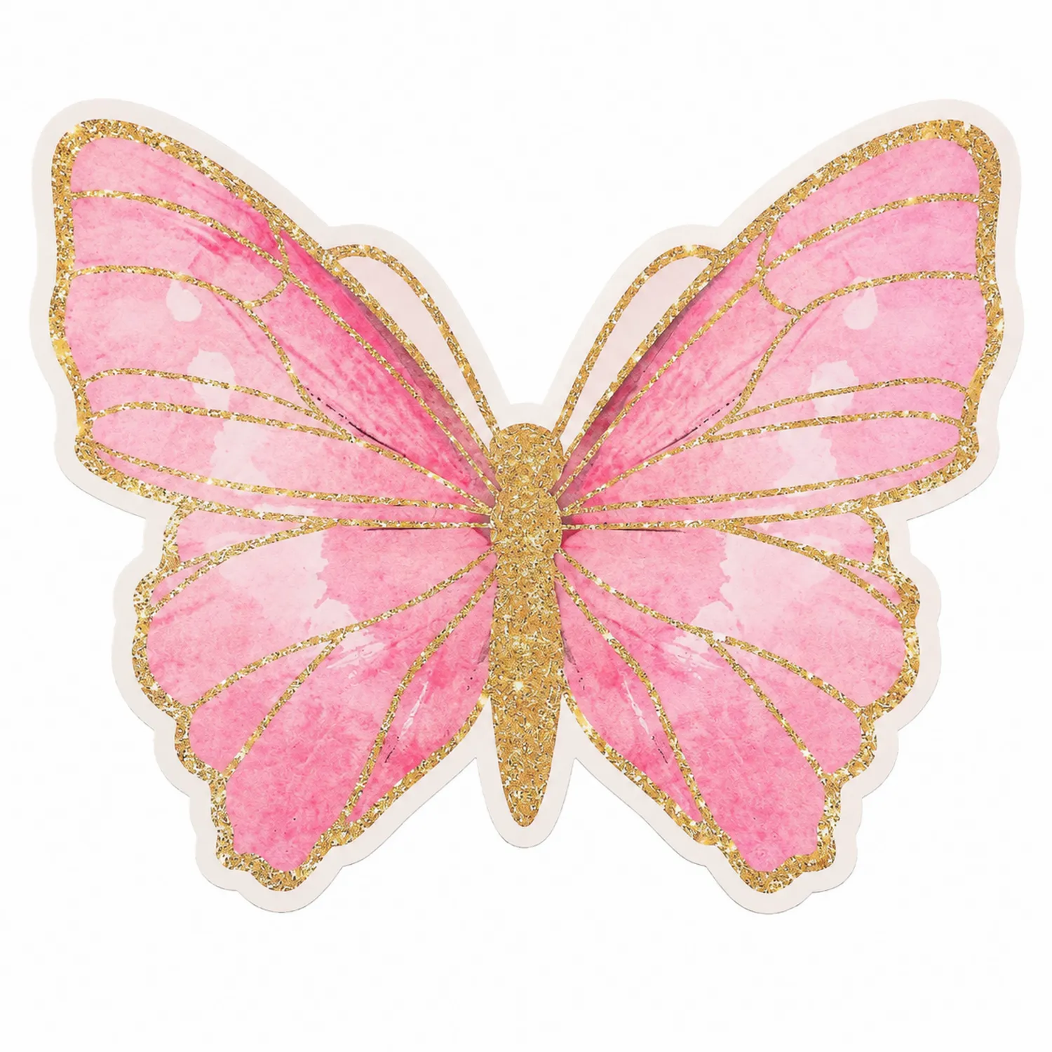 Décoration Murale Papillon Rose à Paillettes