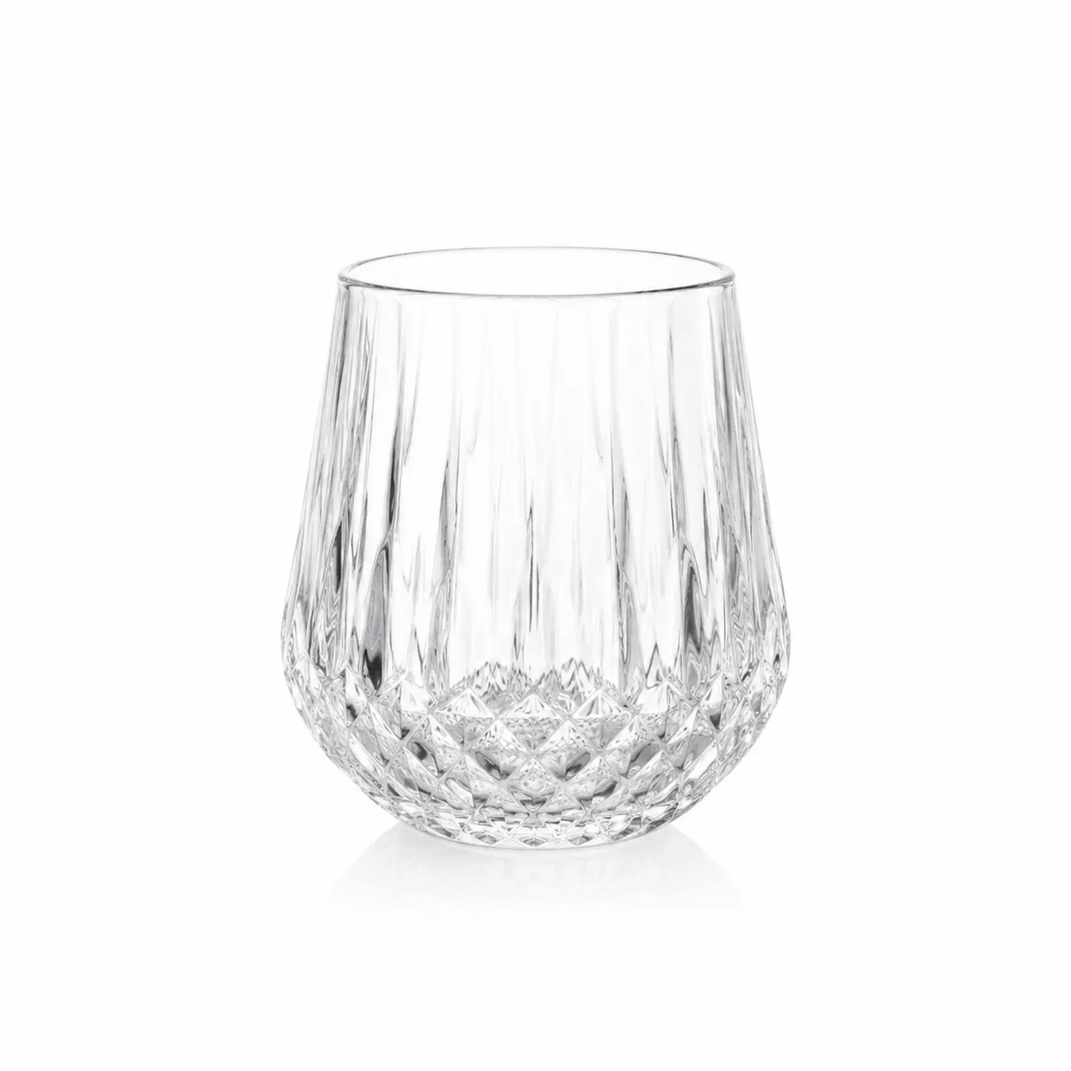 Verre à eau transparent 300ml avec finition facettée
