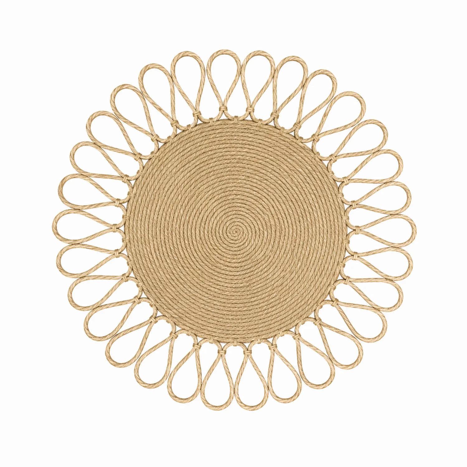 Set de Table Rond en Corde Naturel
