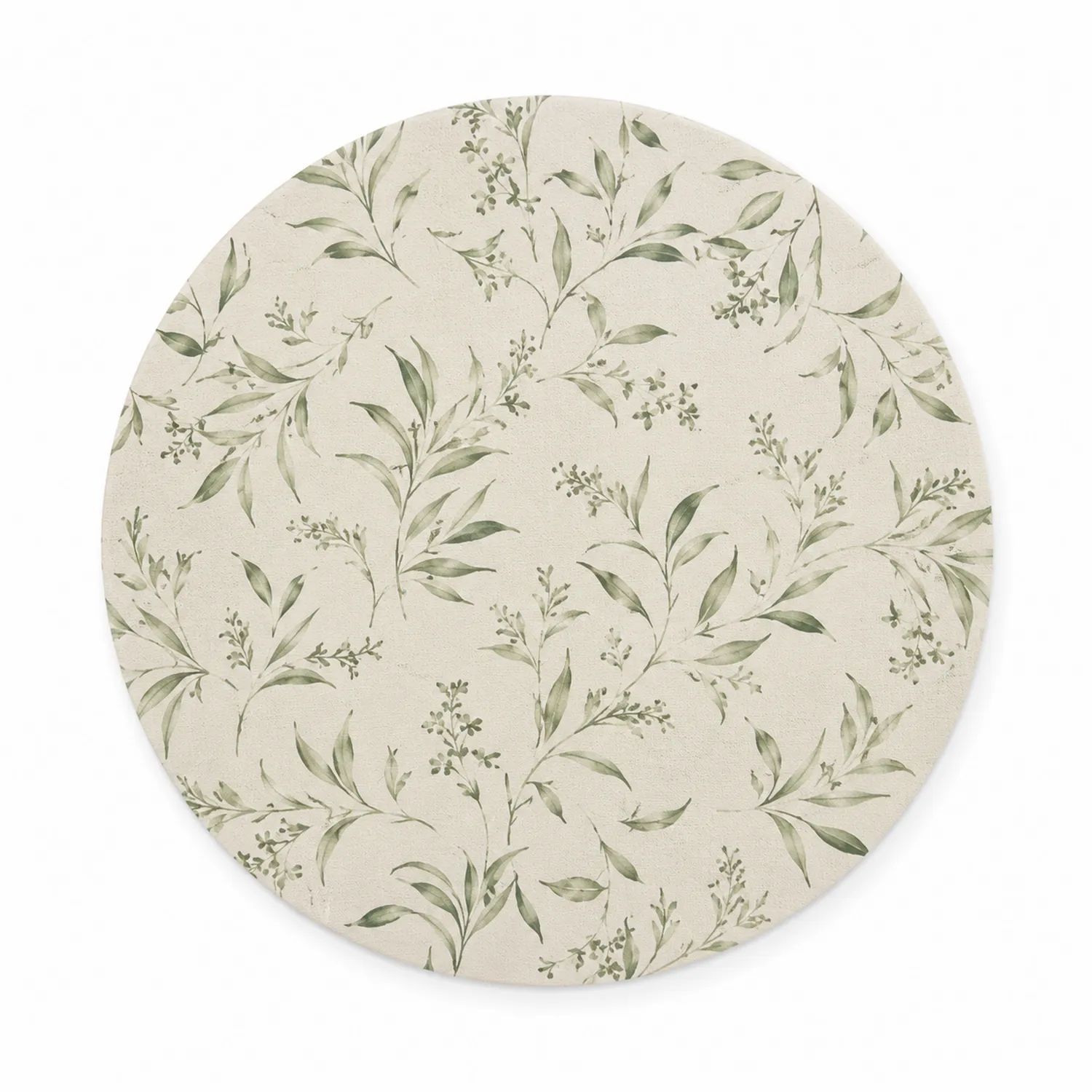 Set de Table Rond à Motif Feuilles Vertes 38 cm