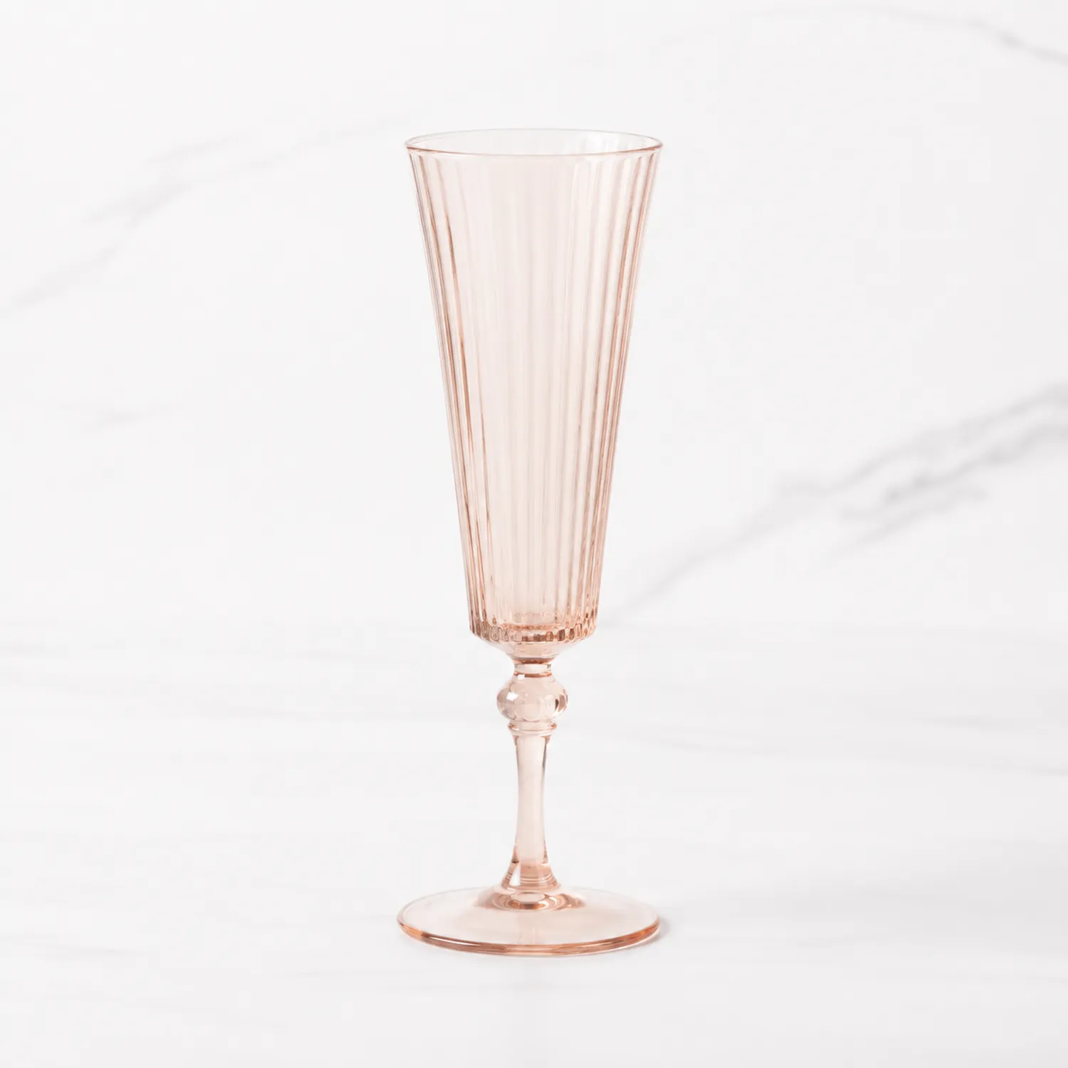 Flûte à champagne nervurée rose 150ml