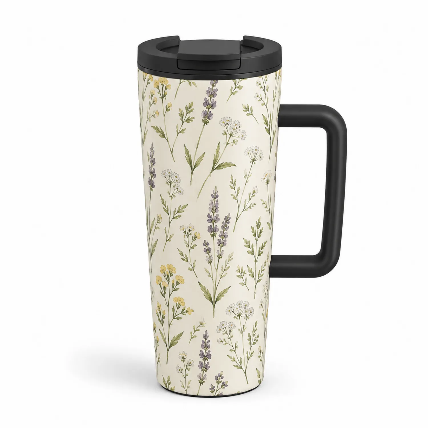 Mug de Voyage Isolé avec Motif Floral 470 ml