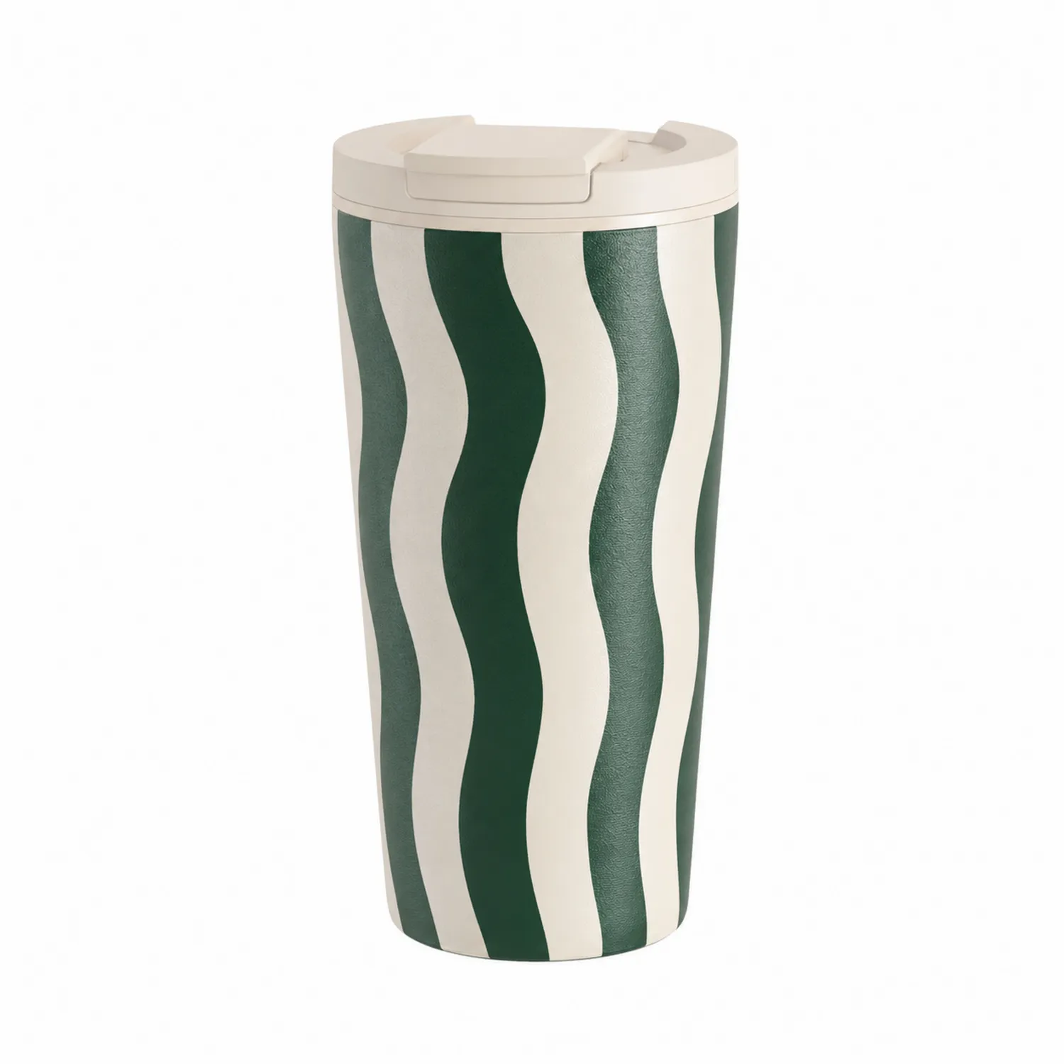 Tasse Isotherme 350 ml Motif Vagues Vert/Blanc