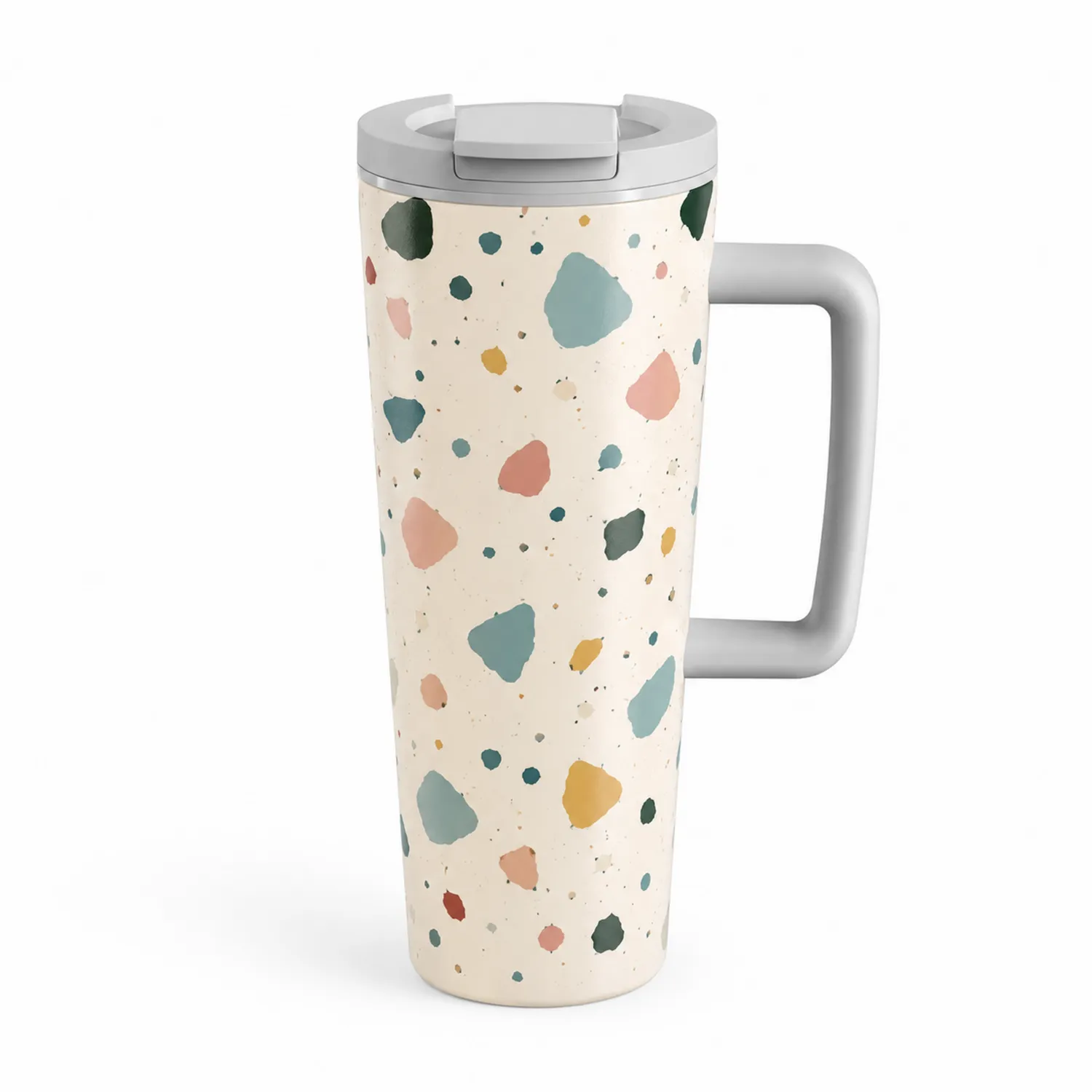 Tasse isotherme 480ml motif terrazzo avec poignée