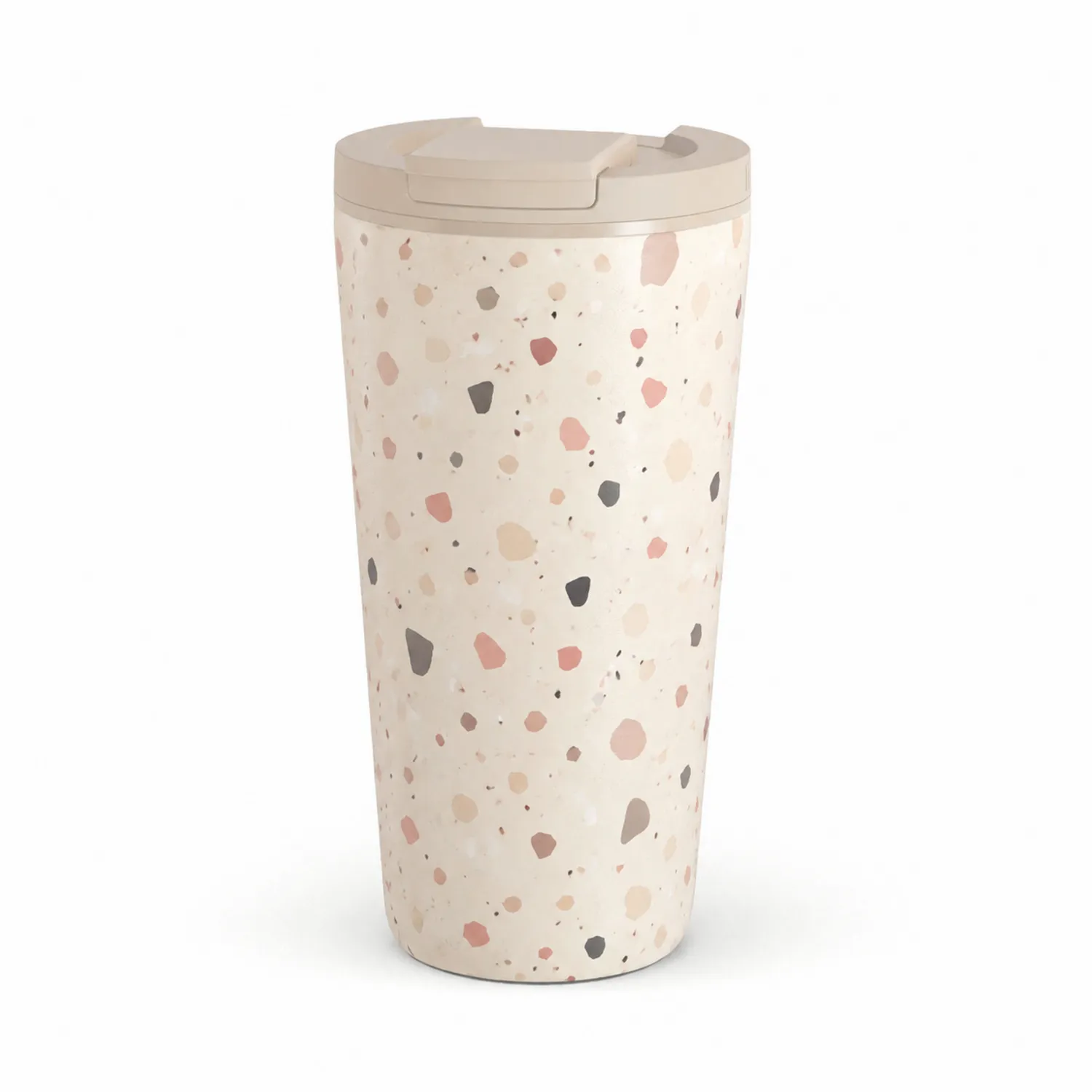 Tasse de Voyage Motif Terrazzo 450ml Beige