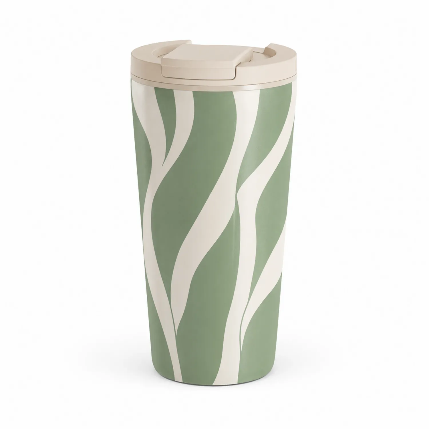 Gobelet Thermique de Voyage 450ml Vert et Blanc