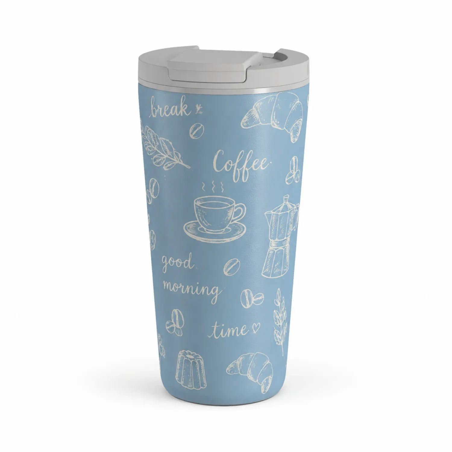 Tasse Isotherme avec Motifs Café Bleu 450 ml
