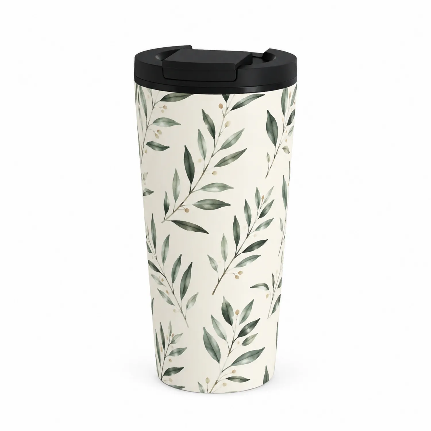 Tasse isotherme en acier inoxydable avec motif feuillage - 420 ml
