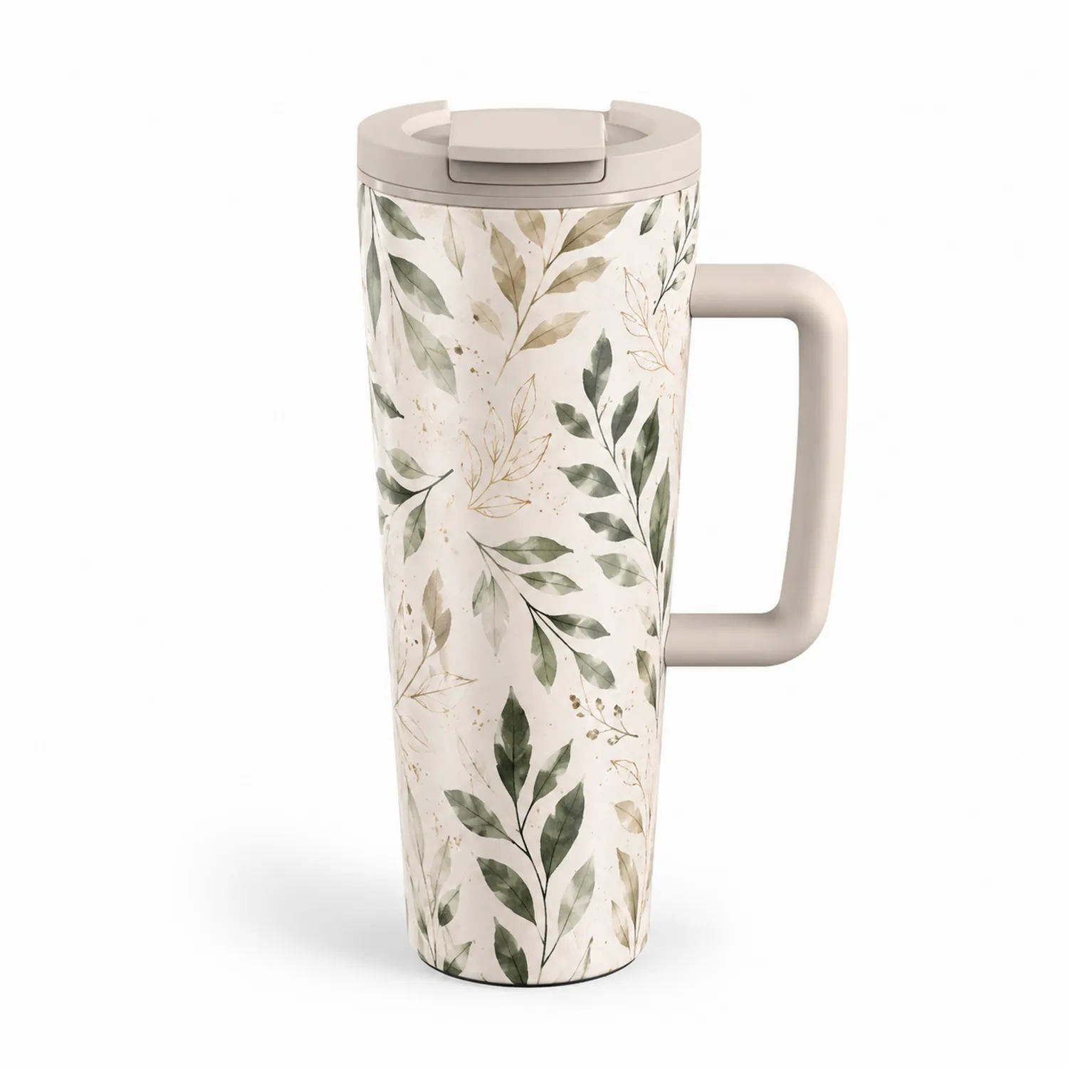 Tasse Thermos à Poignée Motif Feuilles 500ml