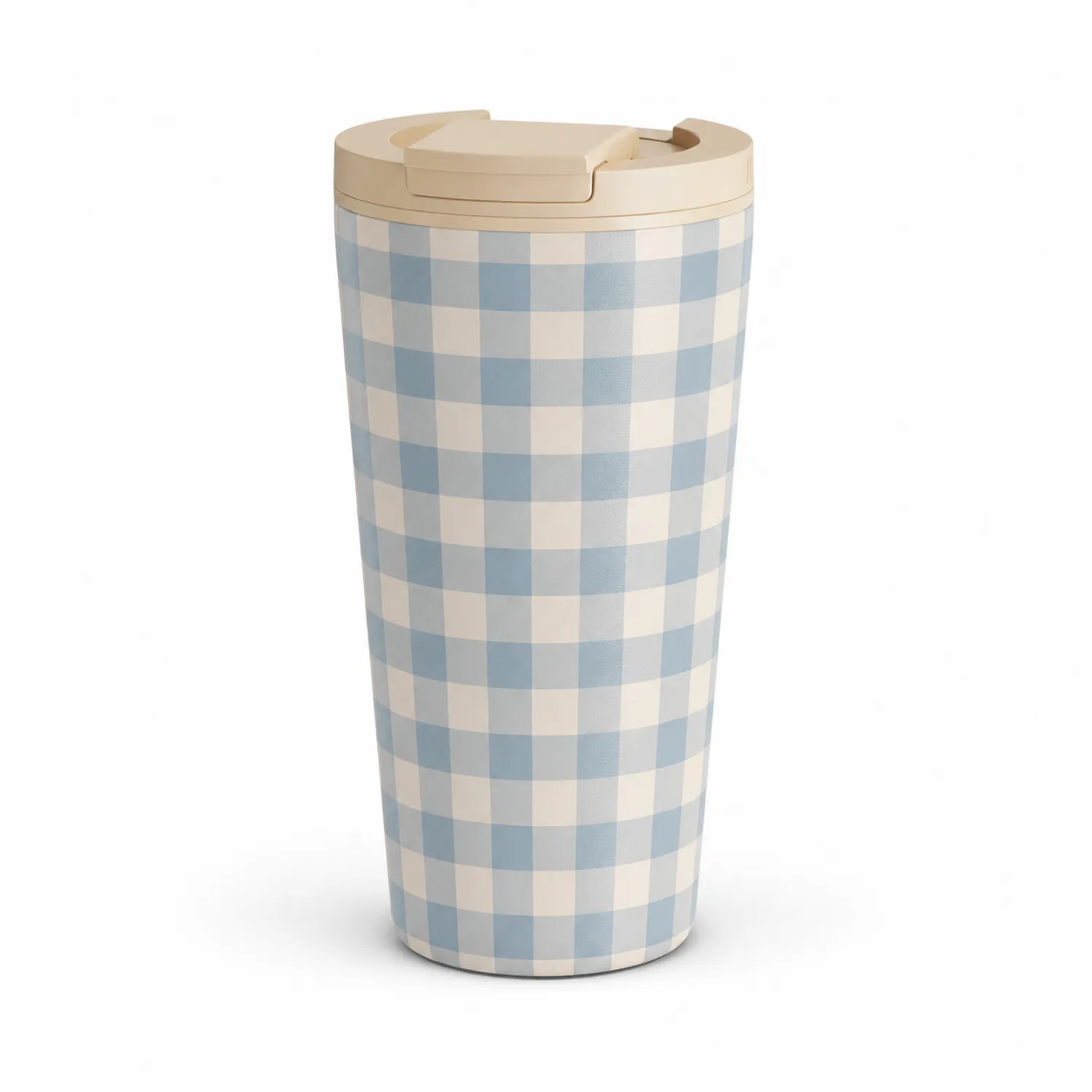 Gobelet Isotherme Carreaux 500ml Bleu et Crème