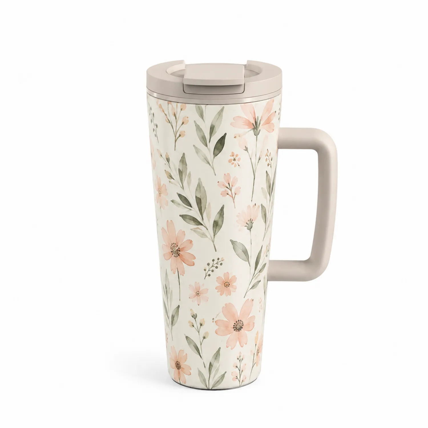Tasse de Voyage Florale 500 ml avec Anse