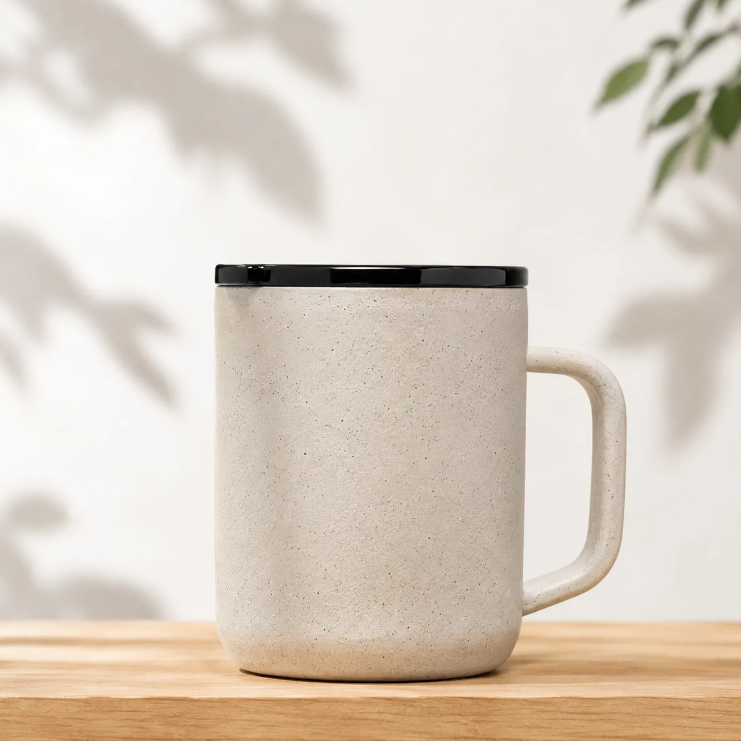 Mug isolant 350ml avec couvercle amovible gris