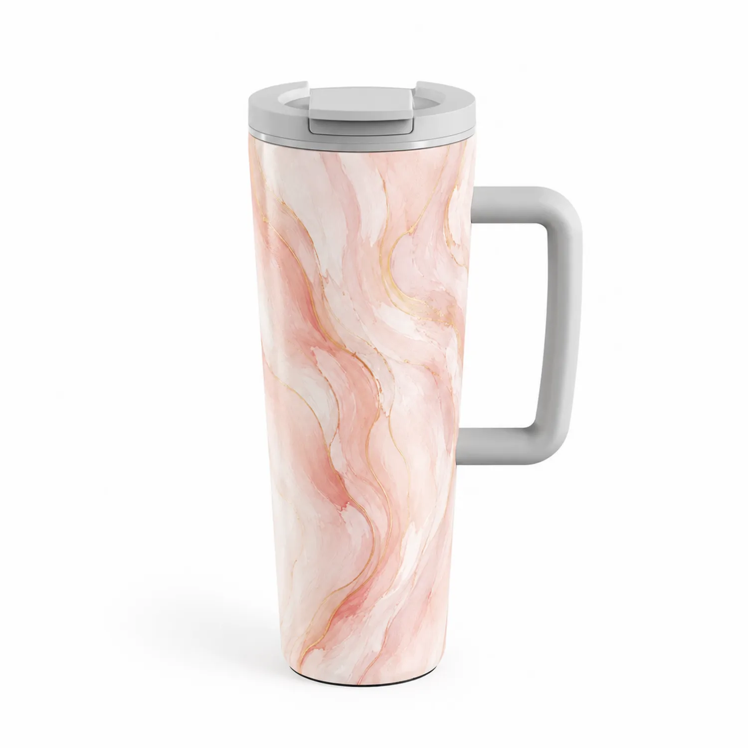 Tasse de Voyage Isotherme 470ml Effet Marbre Rose