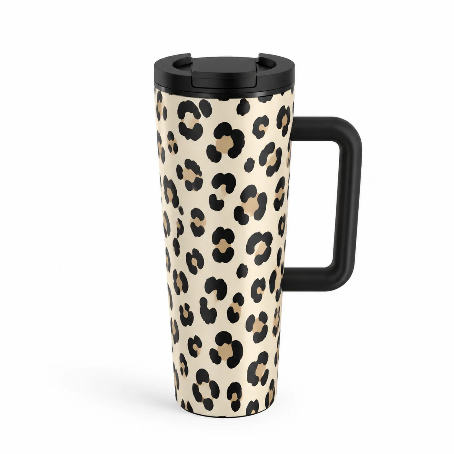 Tasse isotherme motif léopard avec anse - 450ml