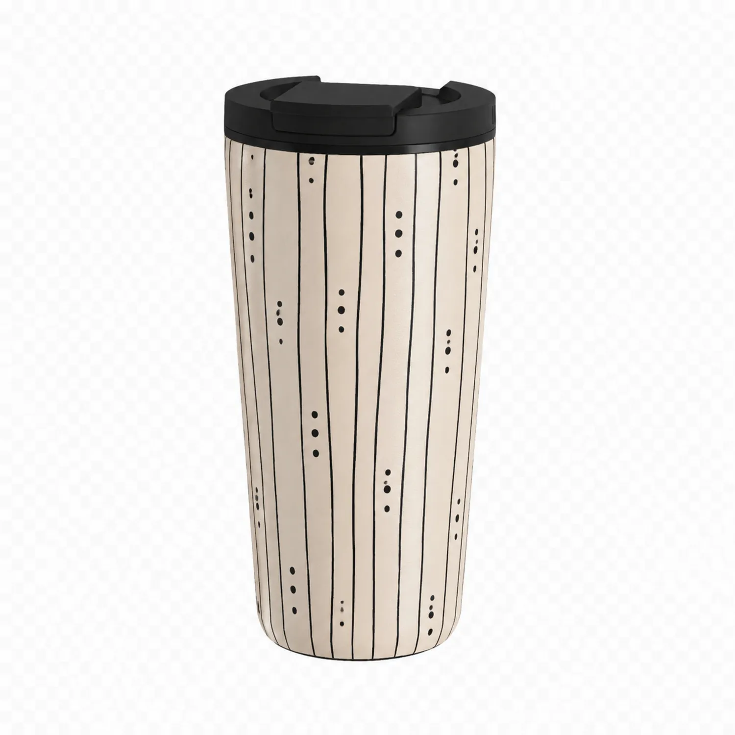 Tasse isotherme 400 ml avec motifs rayés - Crème/Noir