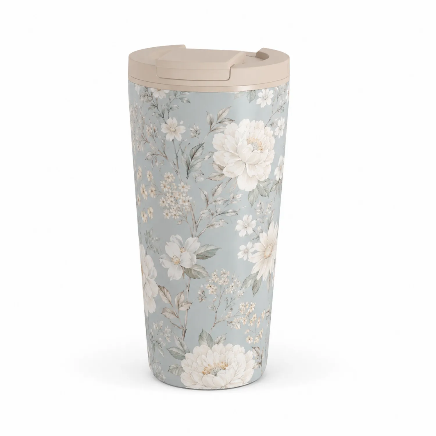 Tasse Isotherme à Motif Floral 500ml Bleu