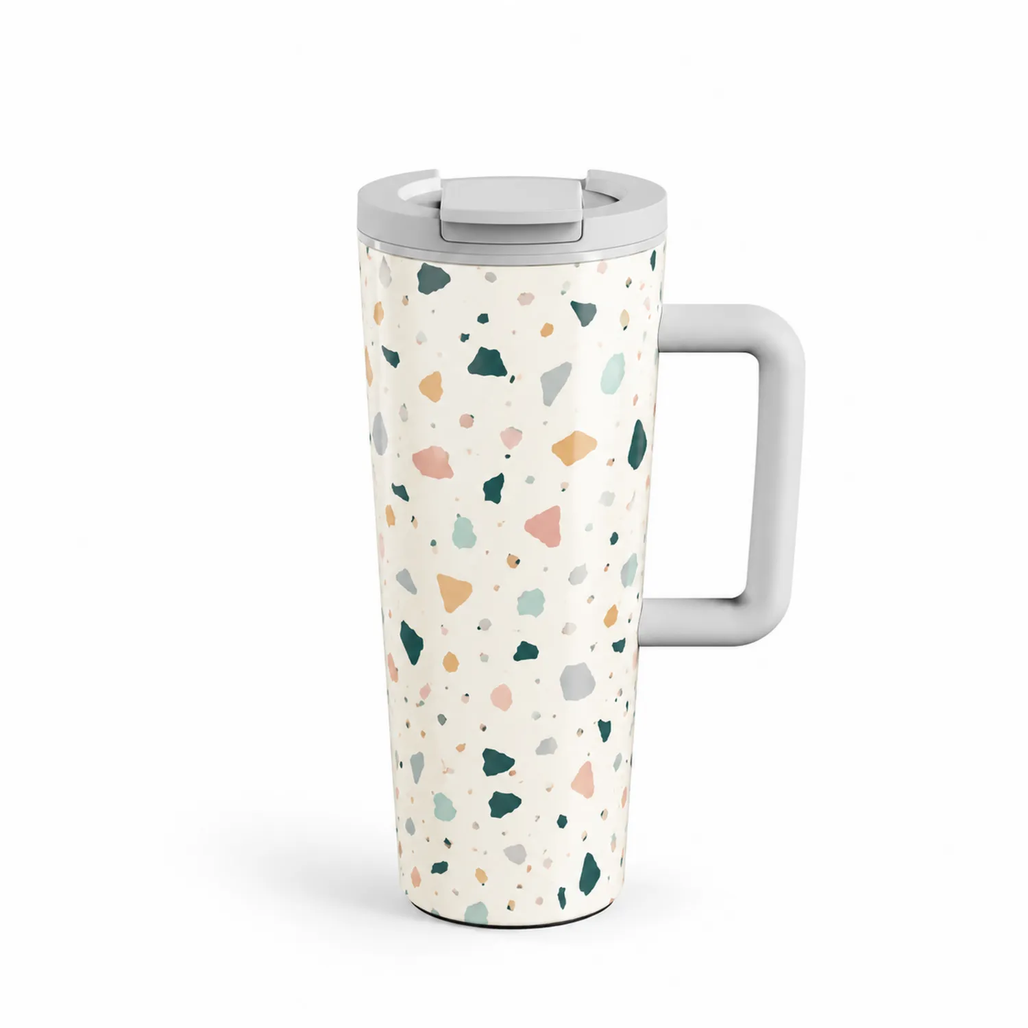Tasse isotherme 500ml avec motif terrazzo et anse