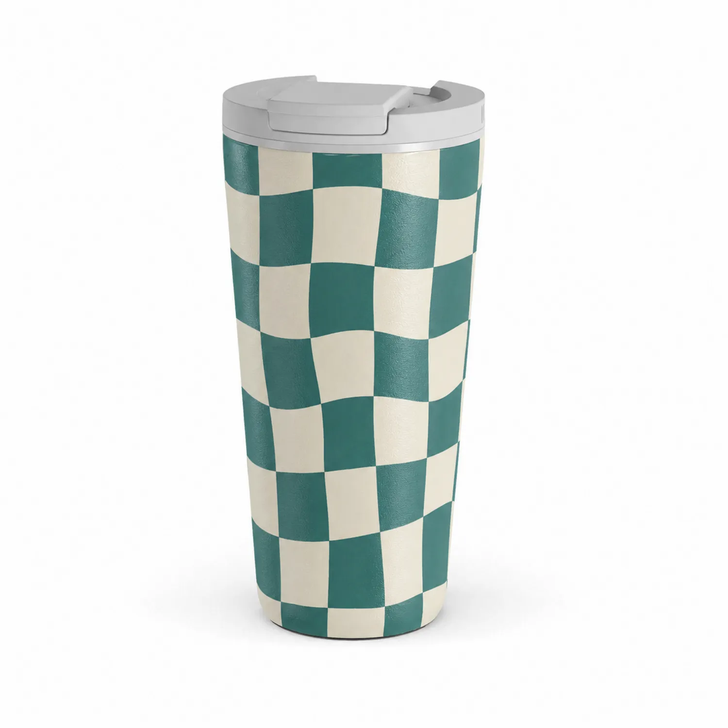 Gobelet Isotherme à Carreaux 450ml Vert/Blanc