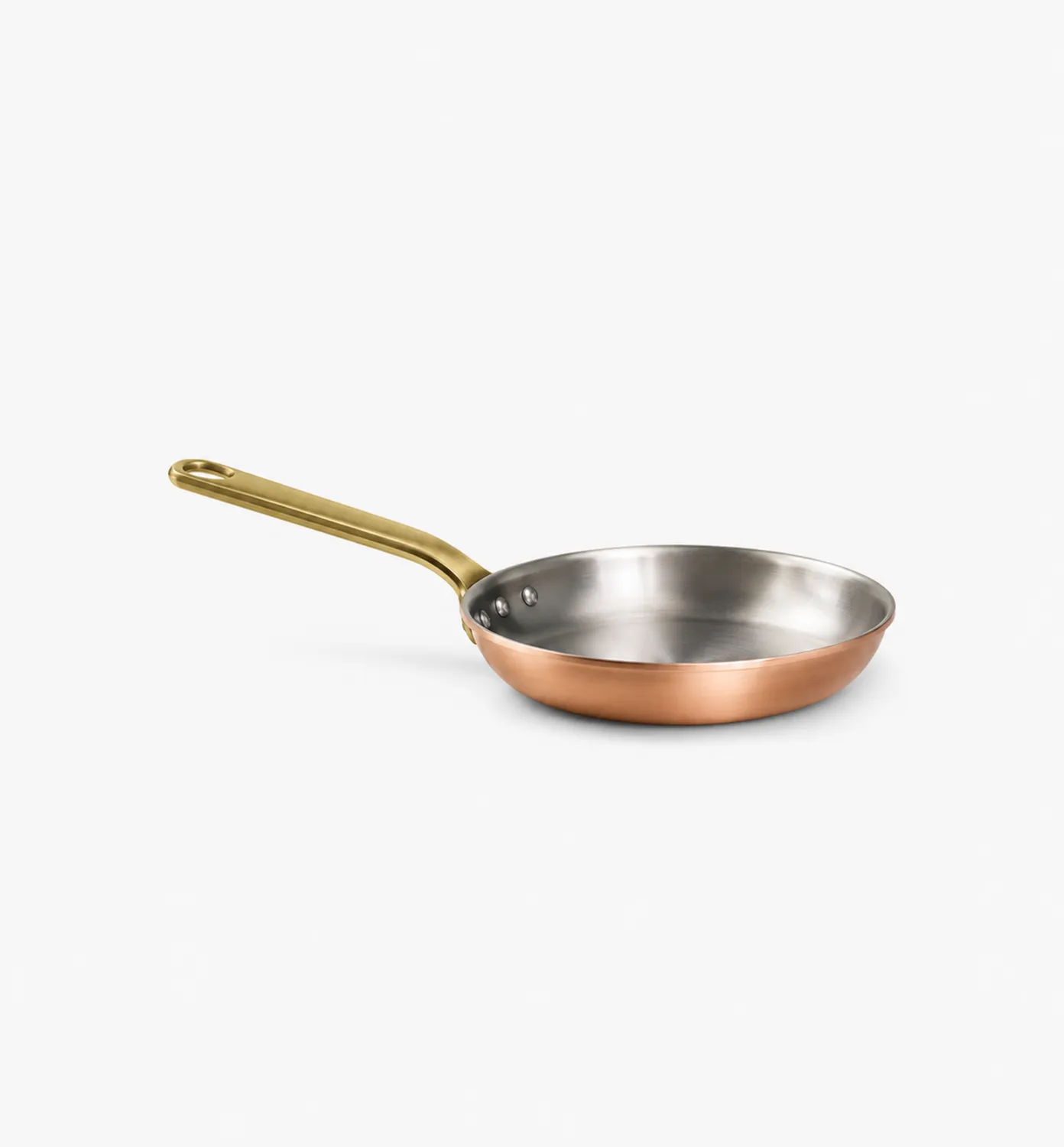 Poêle en cuivre avec manche en laiton 24 cm